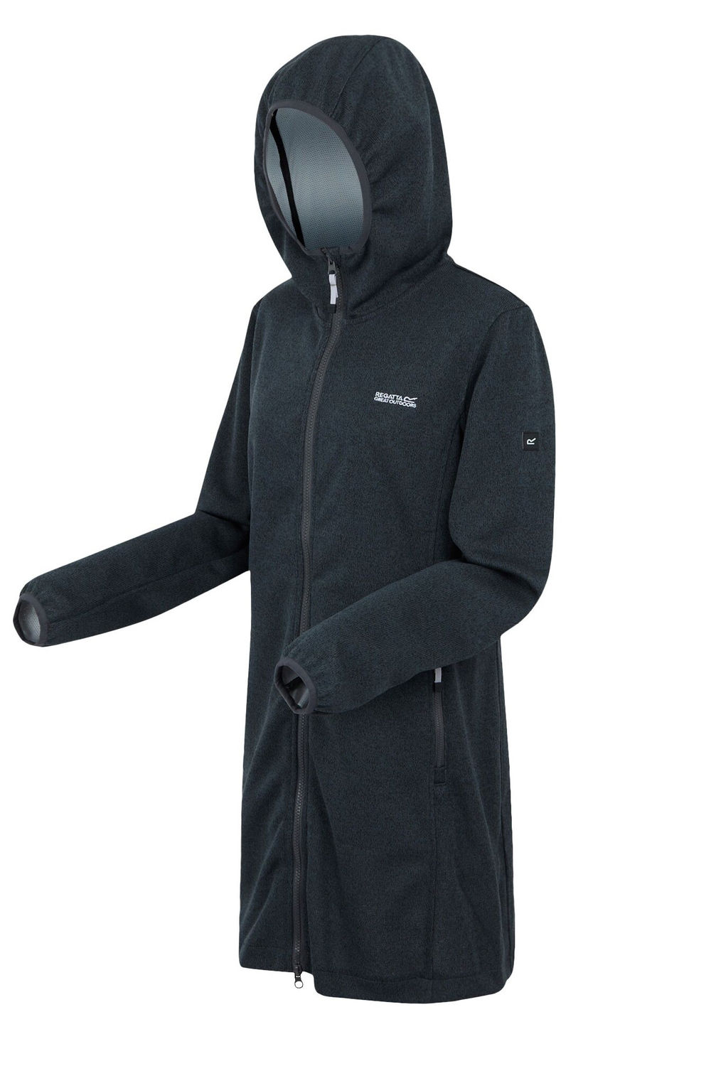 Multi Bloomfield Marl Longline Fleece Jacket, Image 3 of 4