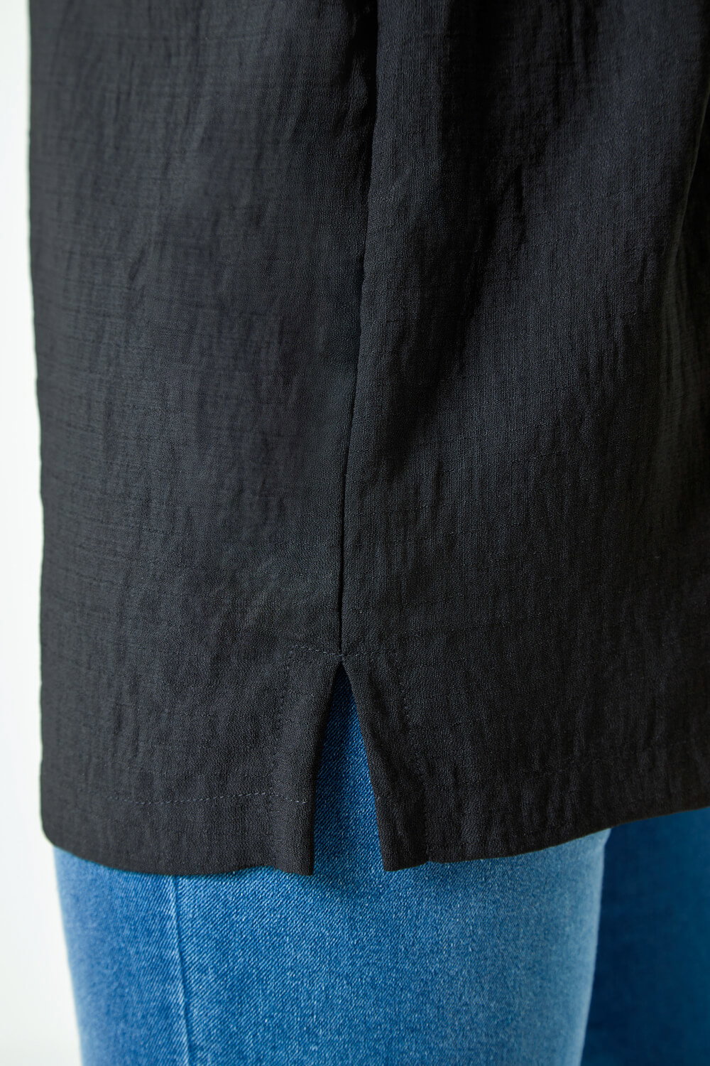 Black Petite Woven Kimono Jacket, Image 6 of 5