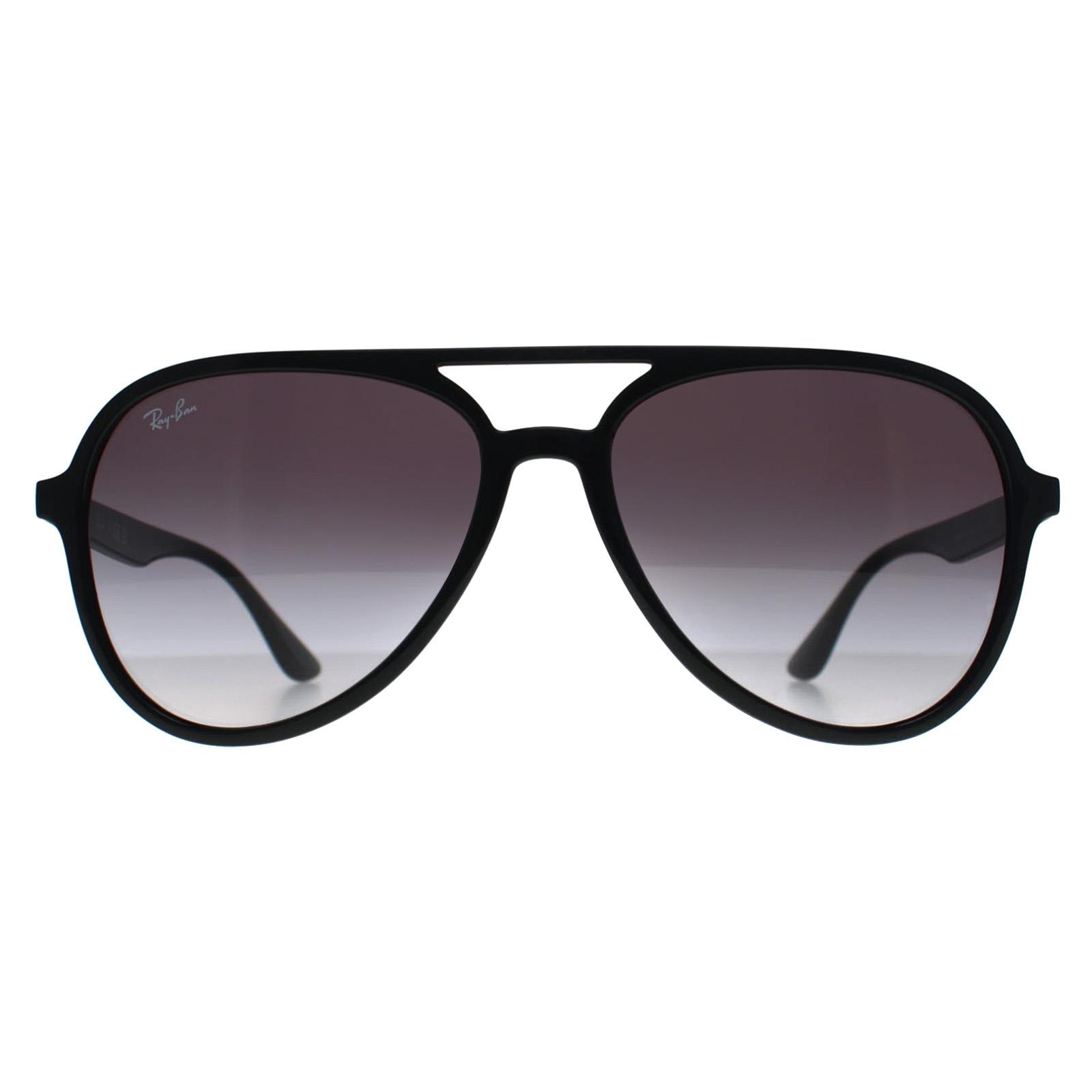 Black Ray-Ban Black Aviator Polished Black Grey Gradient RB4376, Image 1 of 3