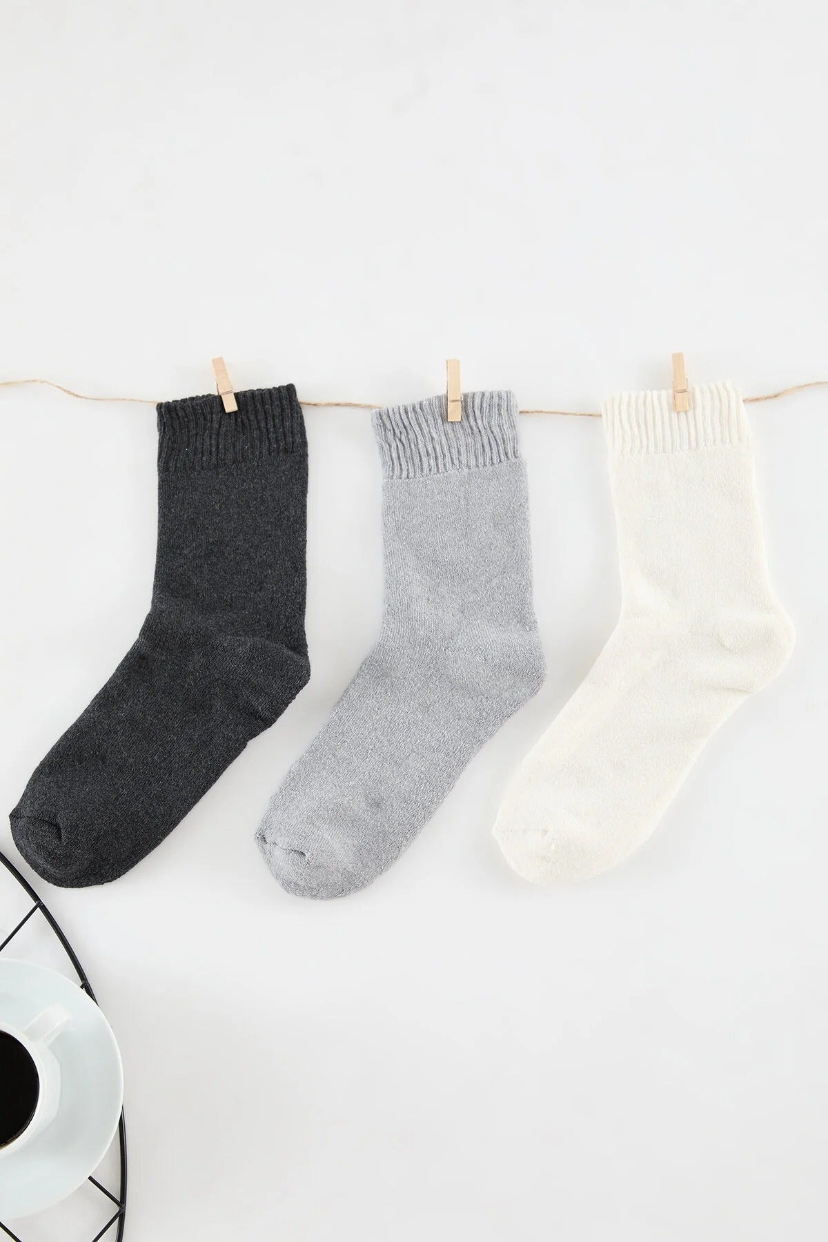 Multi 3 Pack Cotton Terry Knit Crew Socks, Image 1 of 2