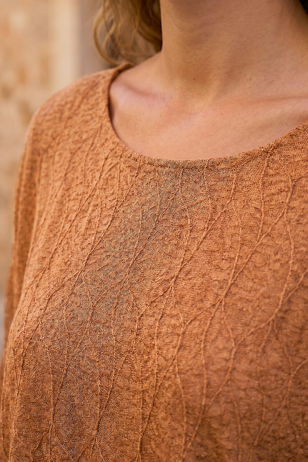 Camel Bubble Hem Top, Image 5 of 4