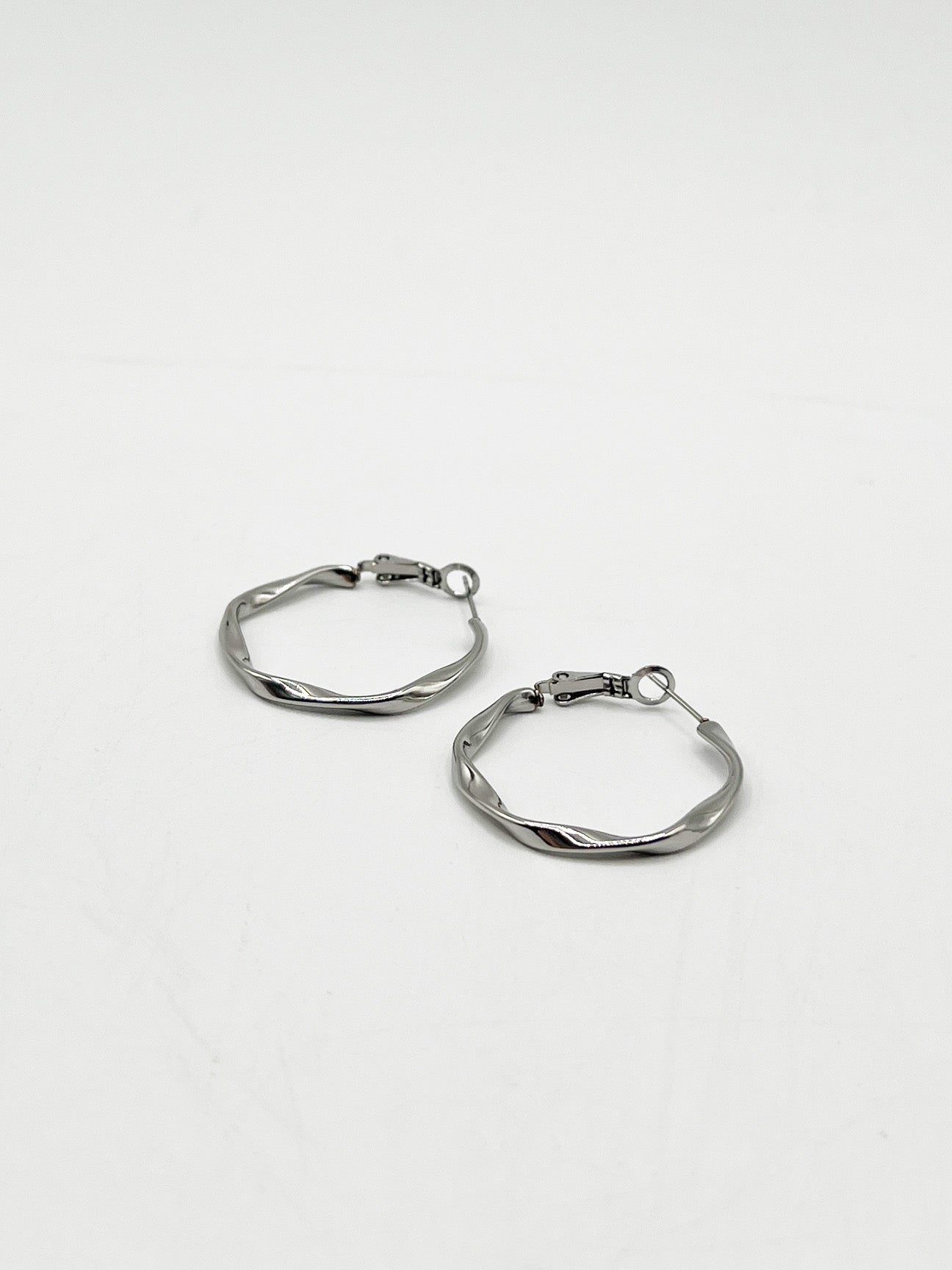 Silver Twist Hoops, Image 5 of 5