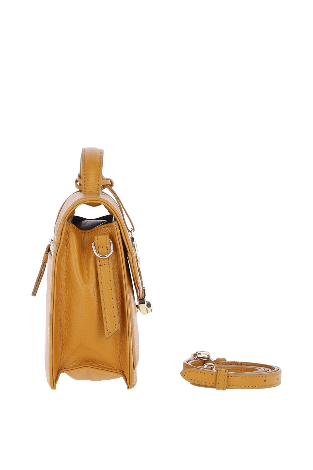 Ochre Compact Handbag With Detachable Crossbody Strap, Image 4 of 4
