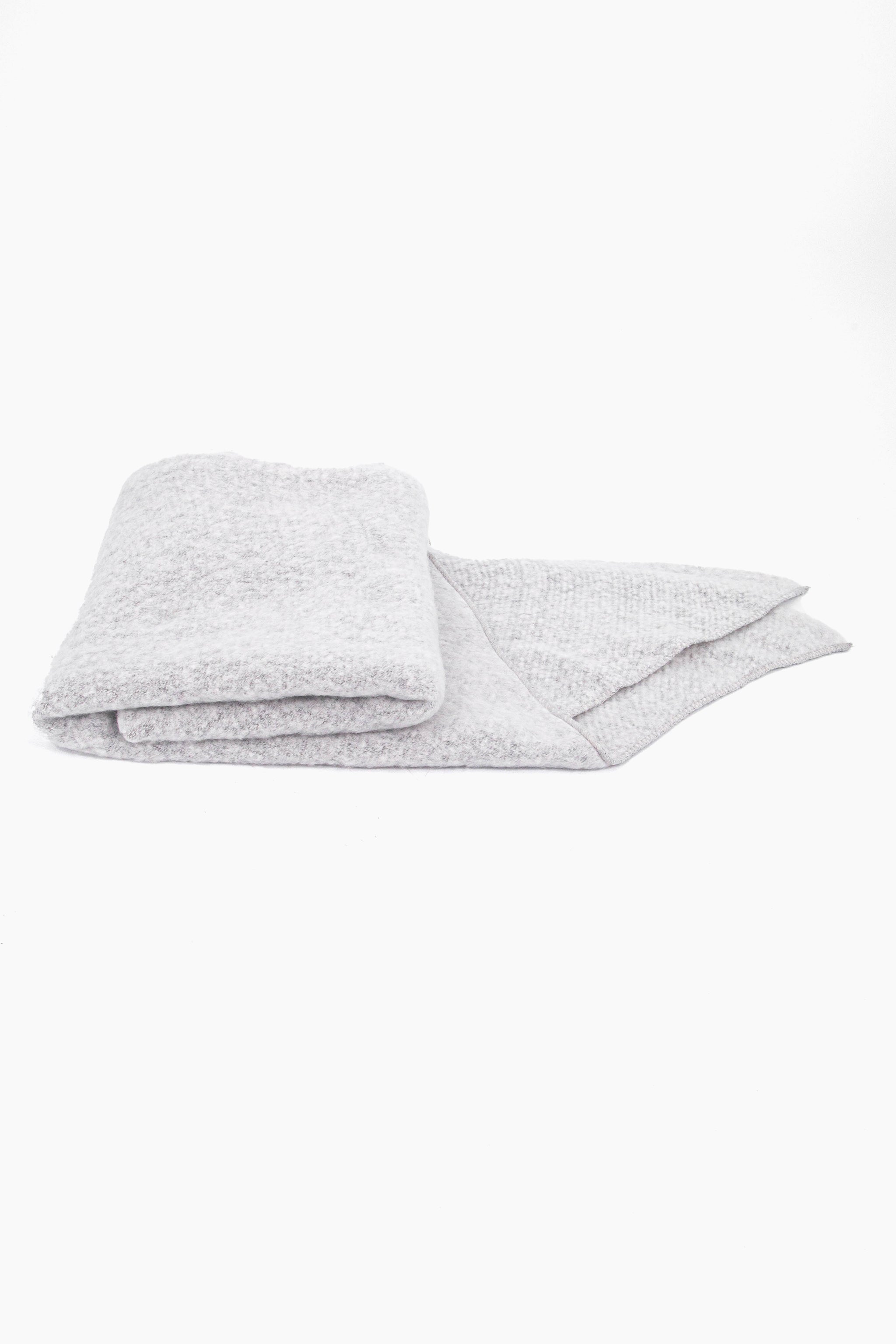 Light Grey Plain Heavyweight Asymmetric Winter Scarf, Image 4 of 4