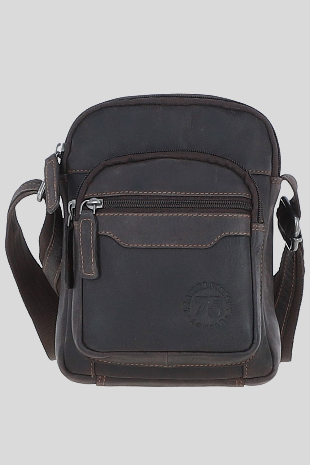 Brown Leather Company Brown 'Sicily' Real Leather Compact Crossbody Bag, Image 1 of 5
