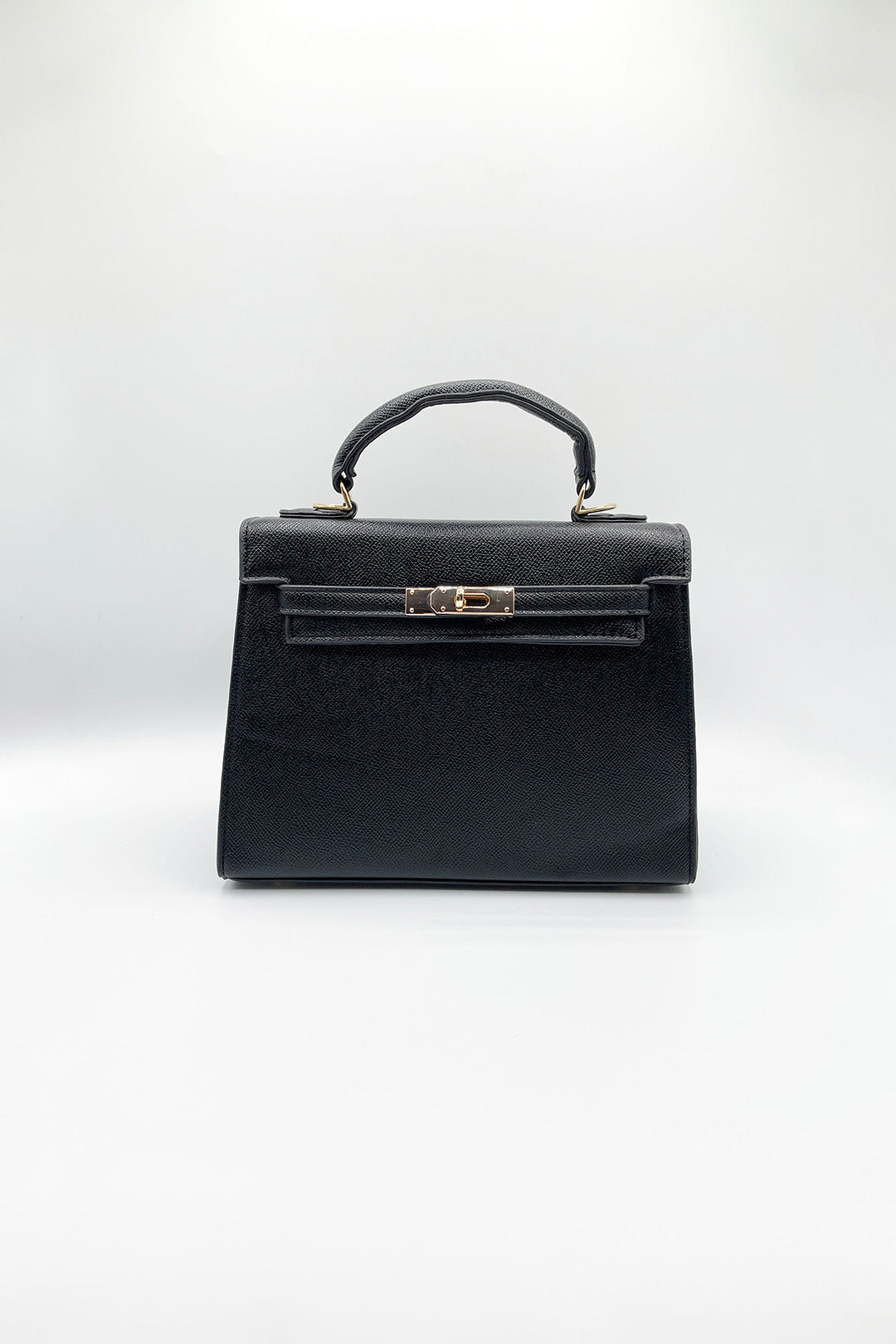 Black Top Handle Satchel Tote Bag, Image 2 of 5