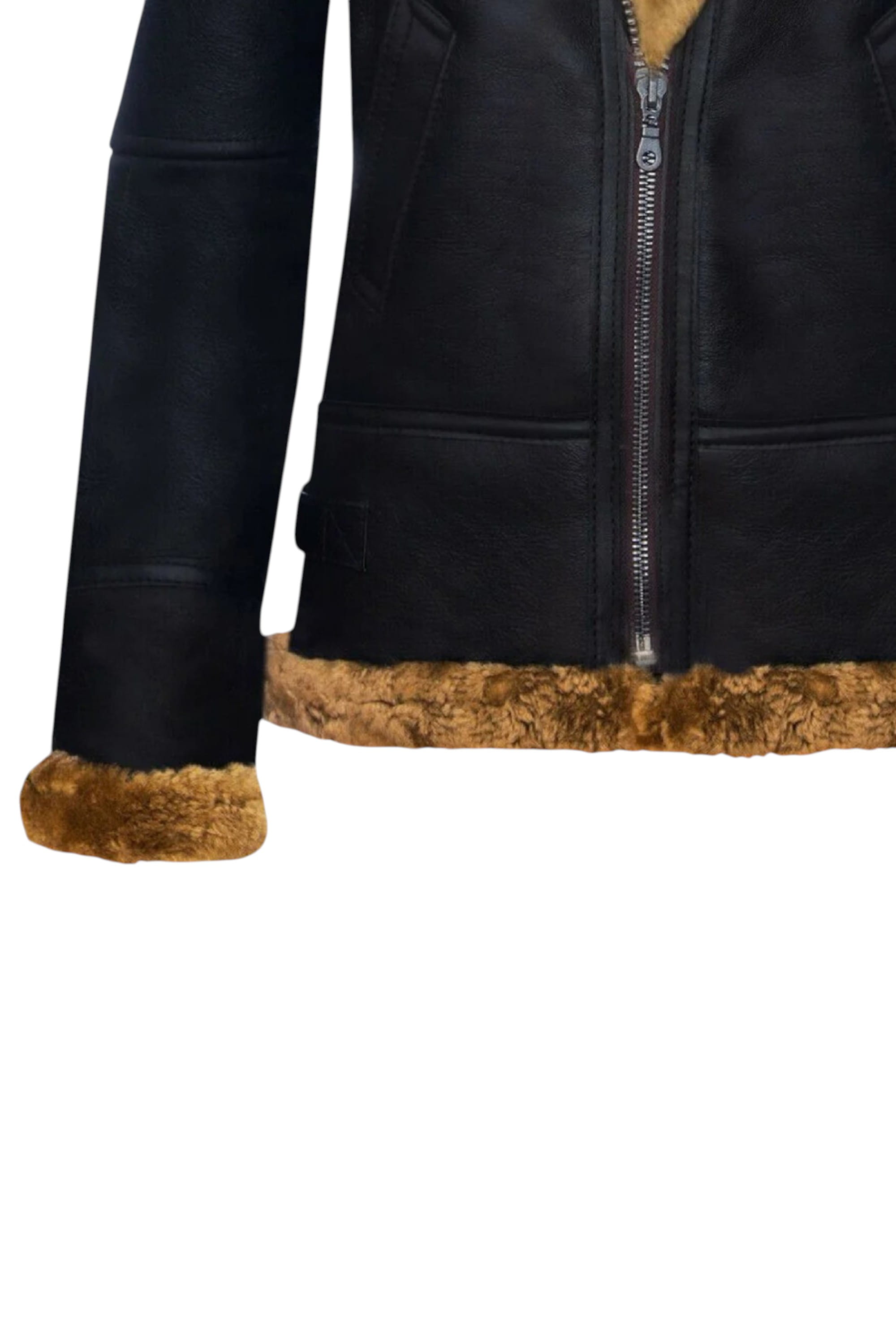 Brown Sheep Leather Hood Flying Bomber Jacket, Image 8 of 8
