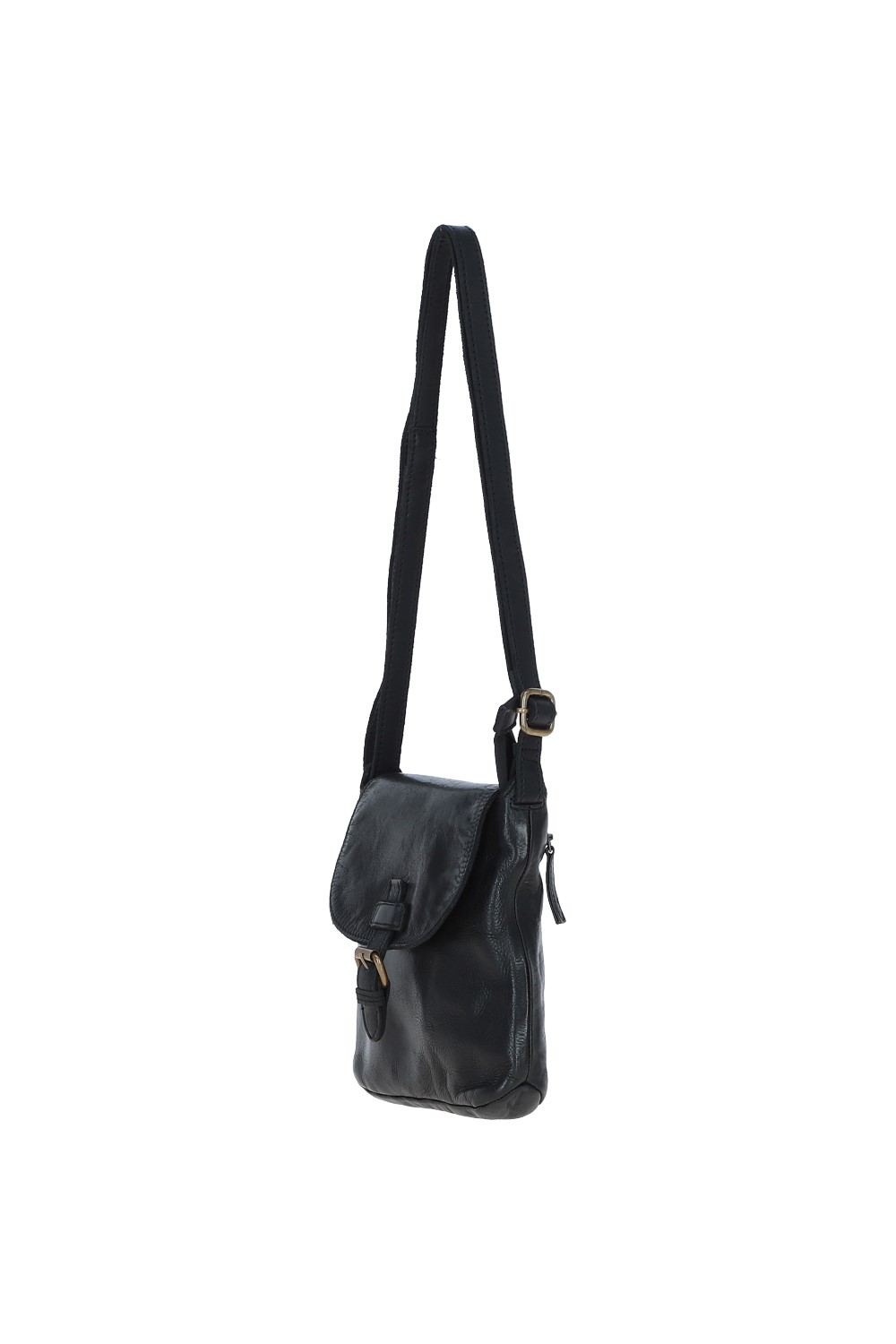 Black Real Leather Small Luxurious Flight Bag, Image 3 of 5