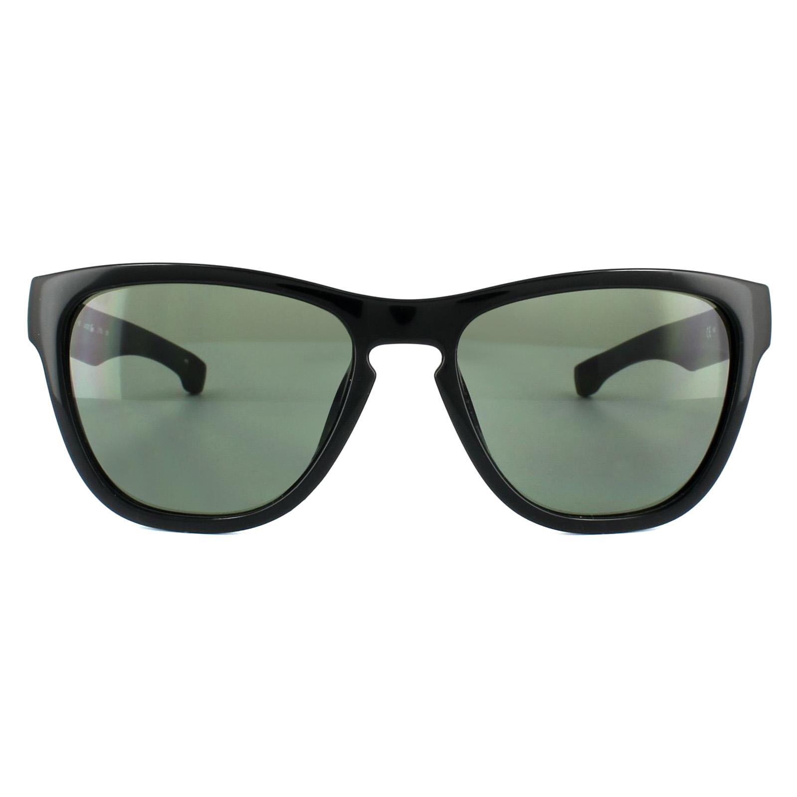 Black Lacoste Black Rectangle Unisex Black Green Sunglasses, Image 1 of 4