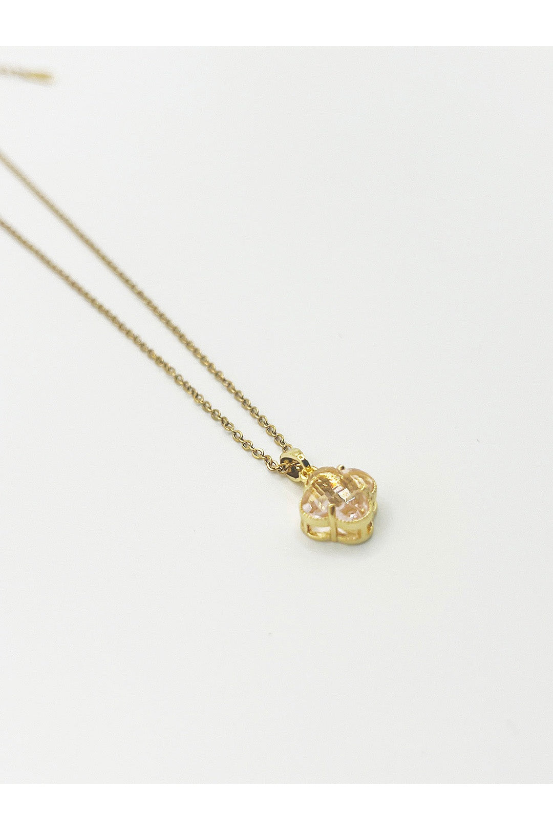 Gold Blush Clover Crystal Pendant Necklace - Gift Boxed, Image 1 of 5