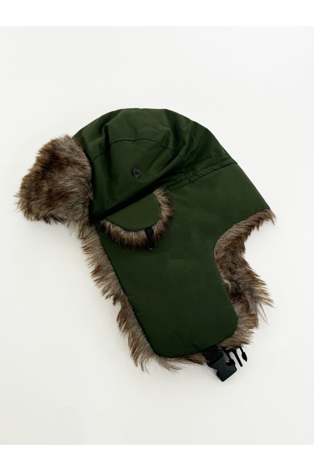 Green Tapper Hat with Faux Fur Lining, Image 1 of 2