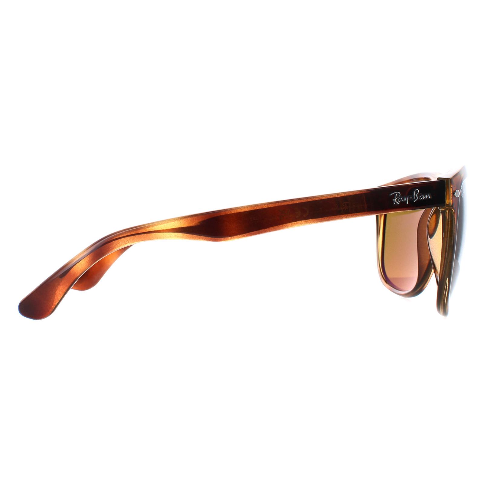 Brown Ray-Ban Brown Rectangle Tortoise Brown Polarized 4147 Sunglasses, Image 4 of 4