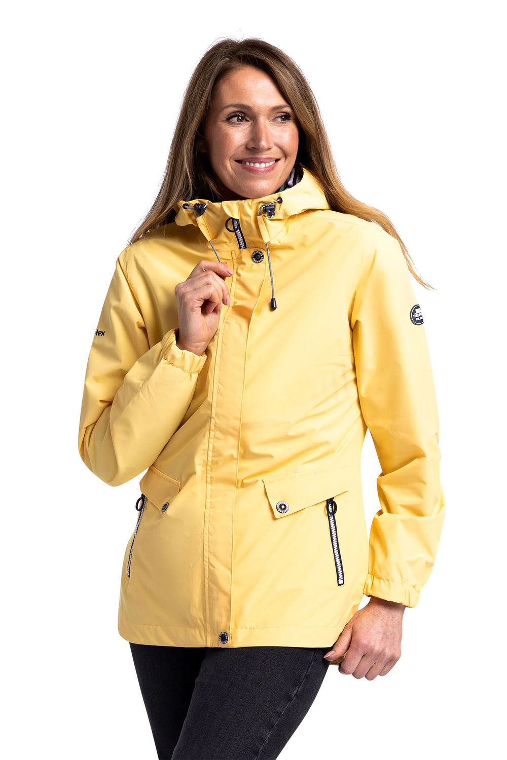 Light Yellow Flourish Waterproof Jacket, Image 1 of 4