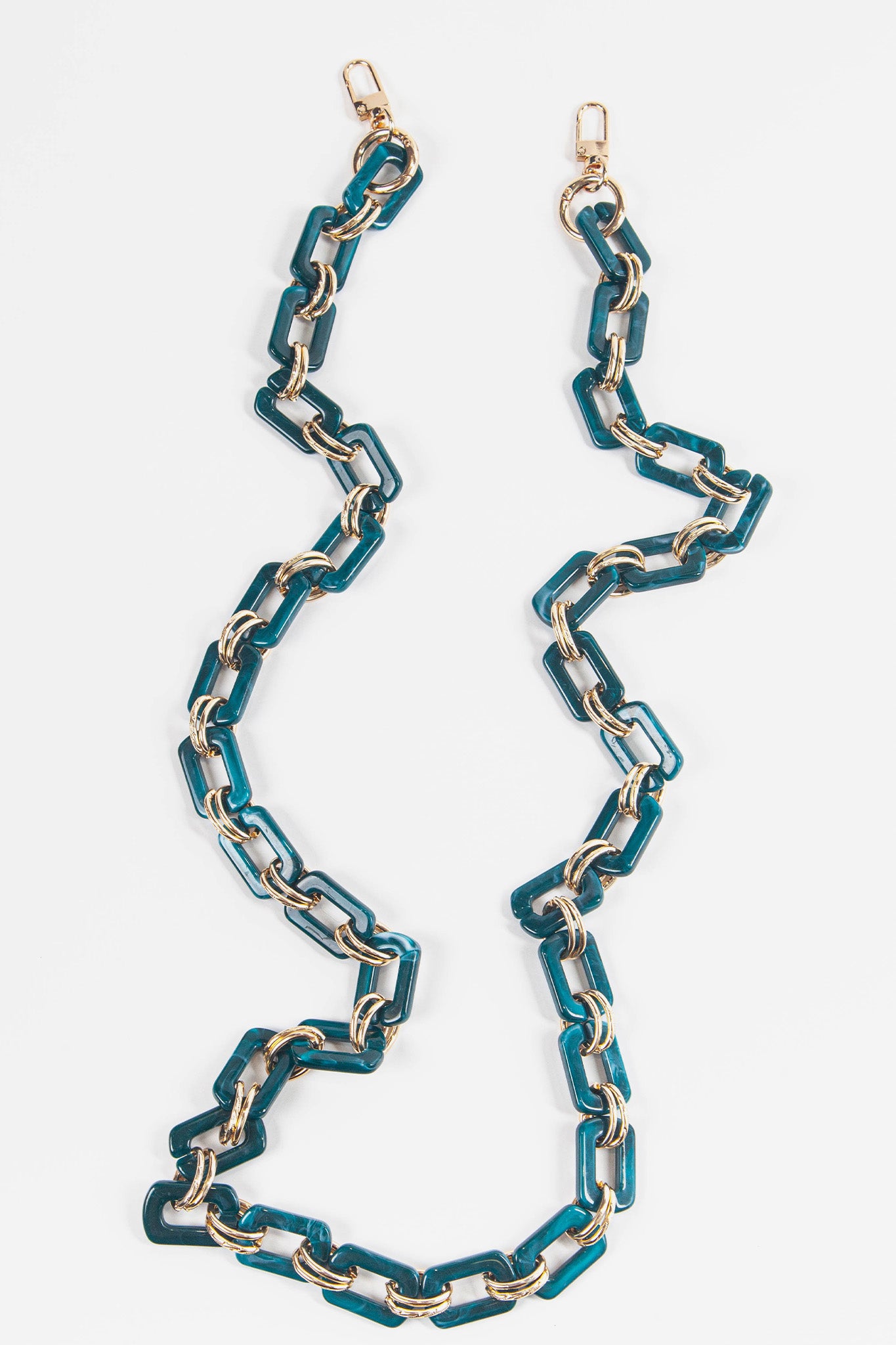 Teal Sarta Teal Square Link Acrylic Bag Strap, Image 3 of 3