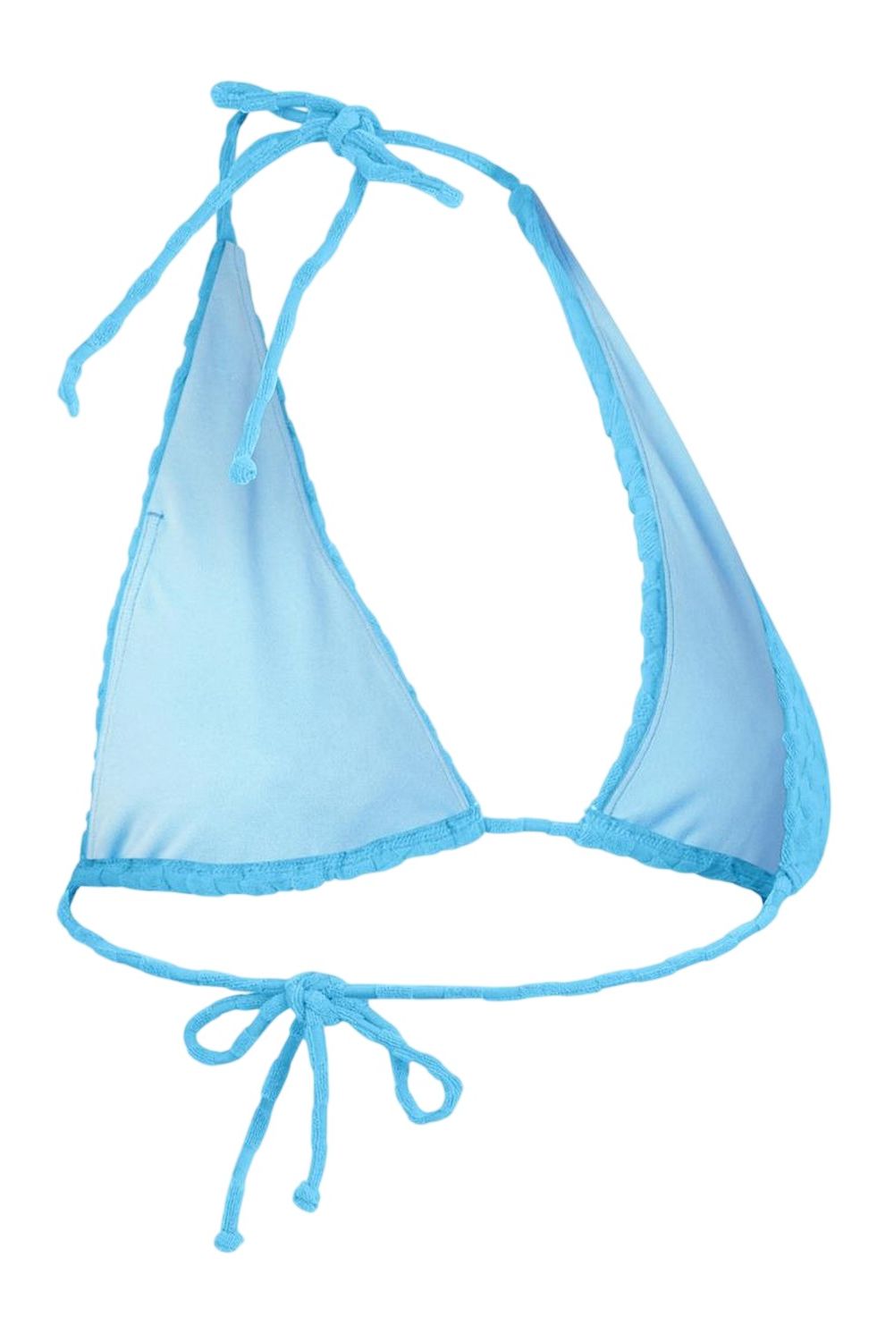 Blue TriFold Terrycloth Swimming Bikini Top, Image 2 of 4