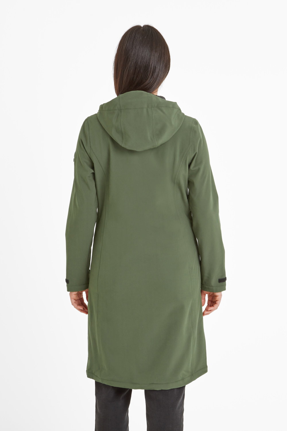 Dark Green Enya Longline Waterproof Softshell Jacket, Image 3 of 6