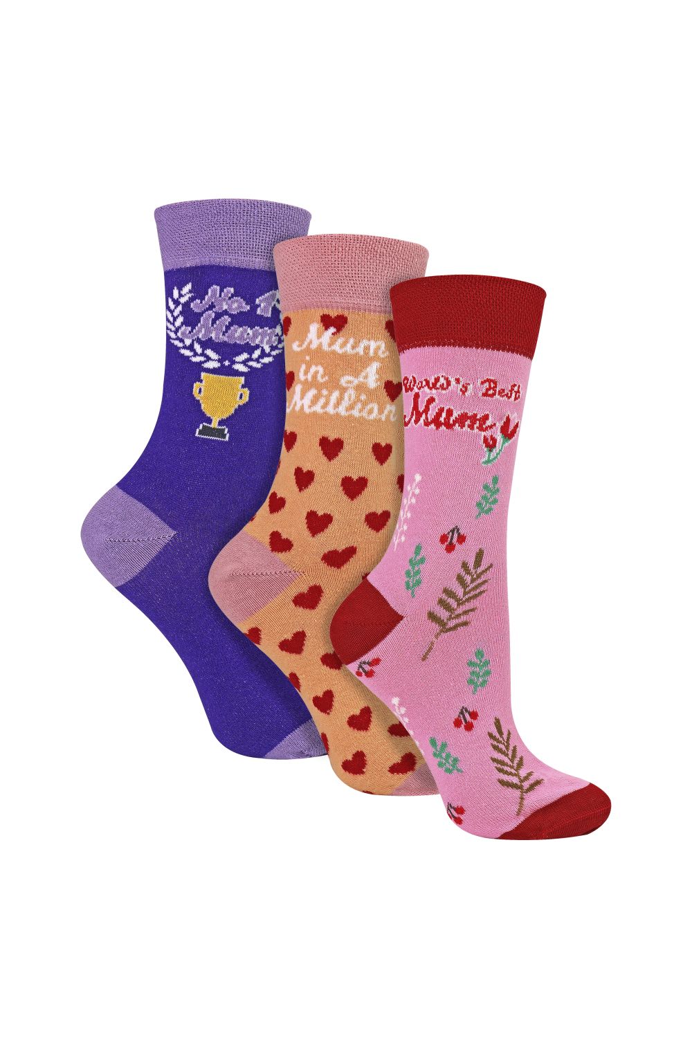 Multi 3 Pack Mum Novelty Patterned Socks Gift, Image 1 of 2