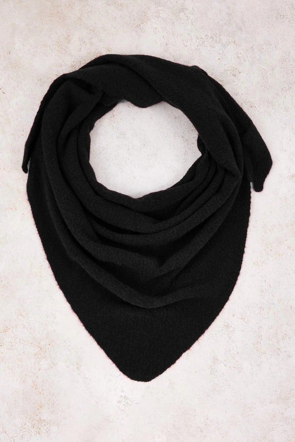 Black Soft Brushed Knit Oversized Triangle Bandana Scarf, Image 1 of 3