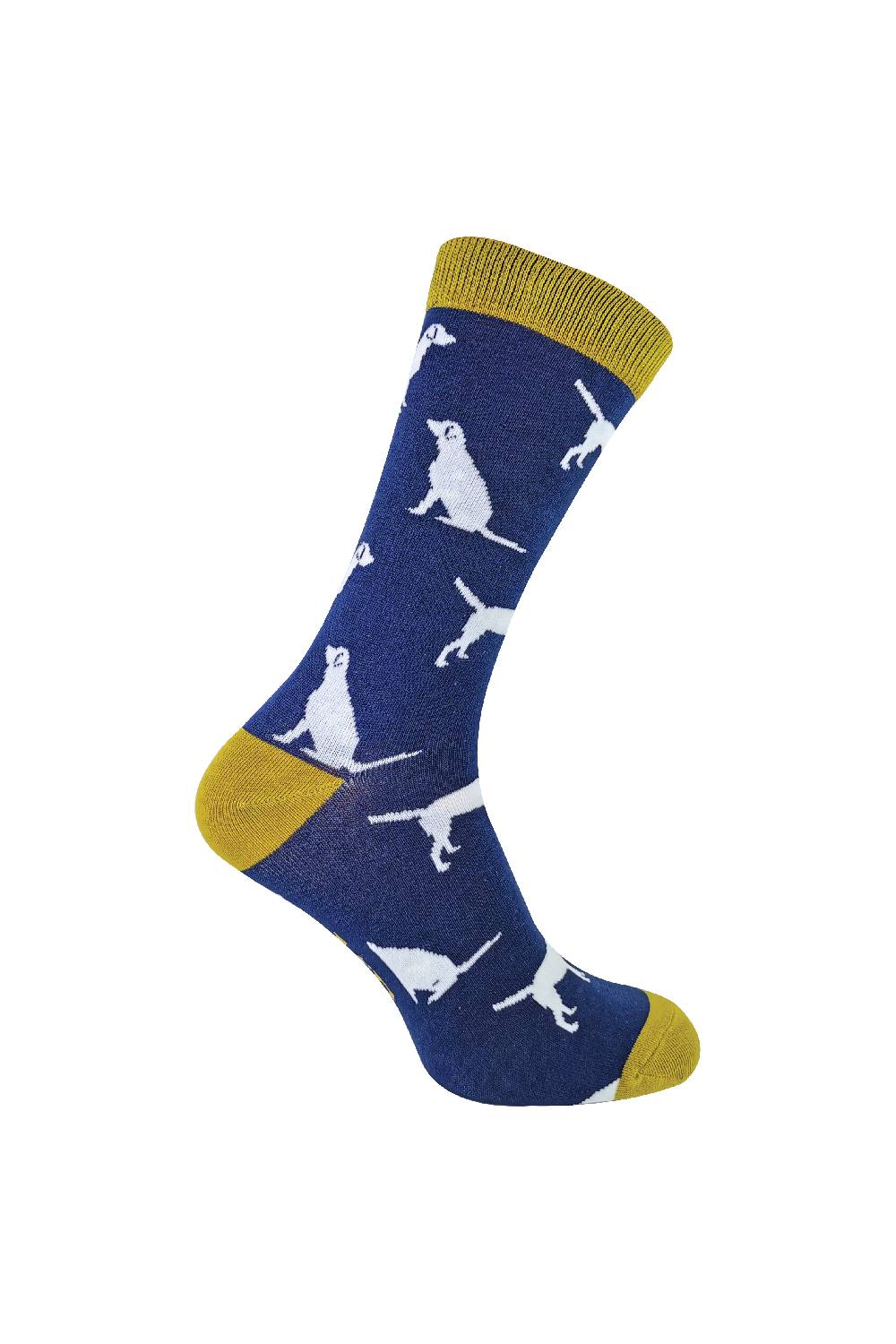 Navy 1 Pack Novelty Dog Patterned Bamboo Socks, Image 1 of 4