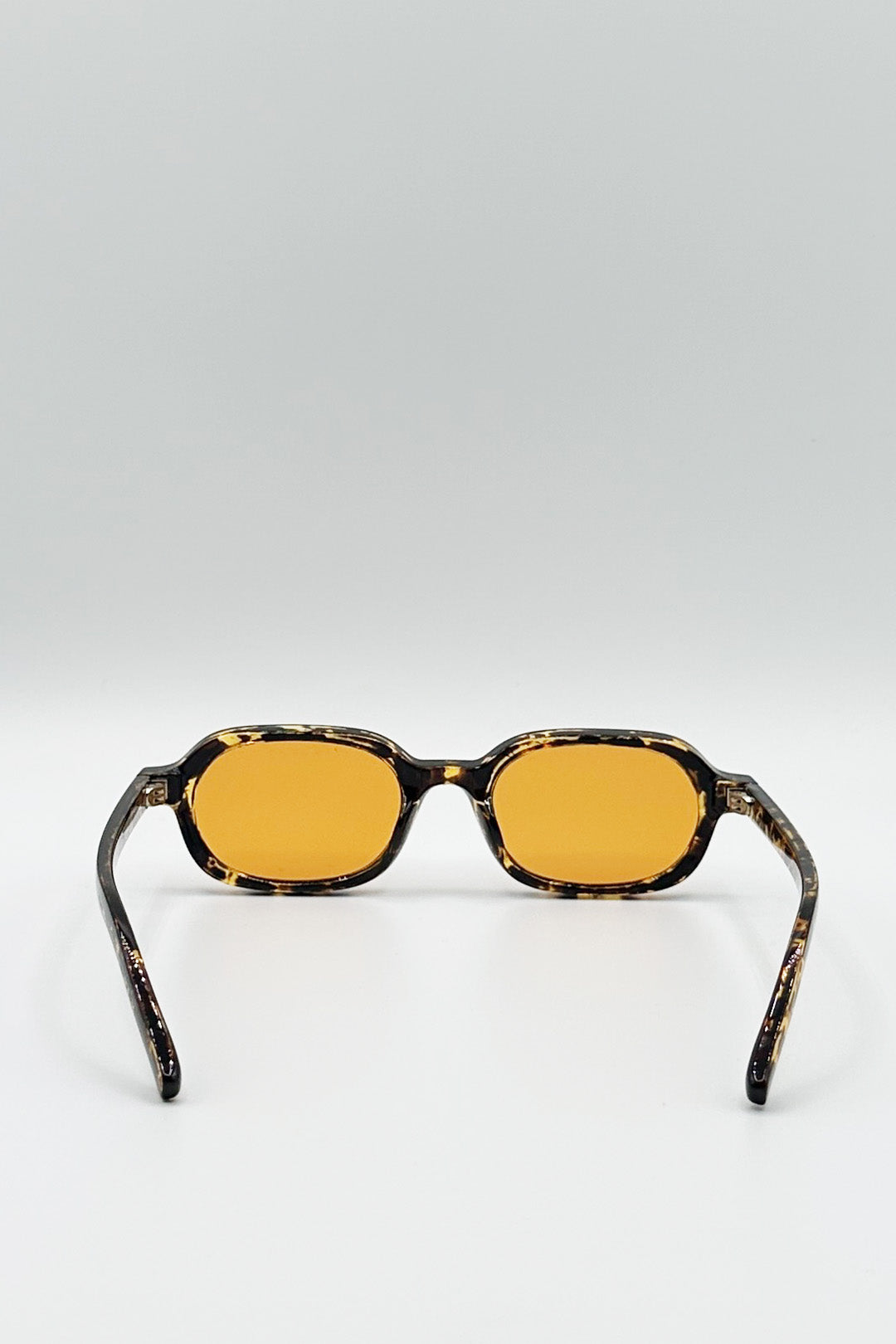 Orange Retro Rounded Square Sunglasses In Tortoiseshell Orange, Image 5 of 5