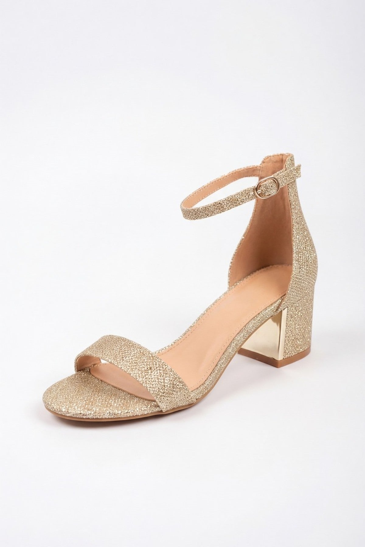Cream Bella Womens Glitter Block Heel Sandals, Image 5 of 8