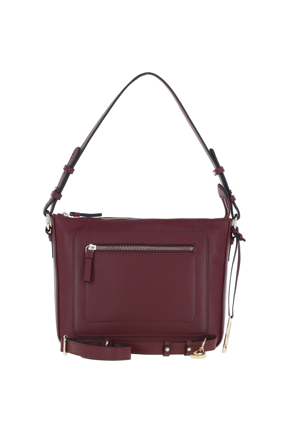 Wine Real Leather Shoulder Bag, Image 1 of 5