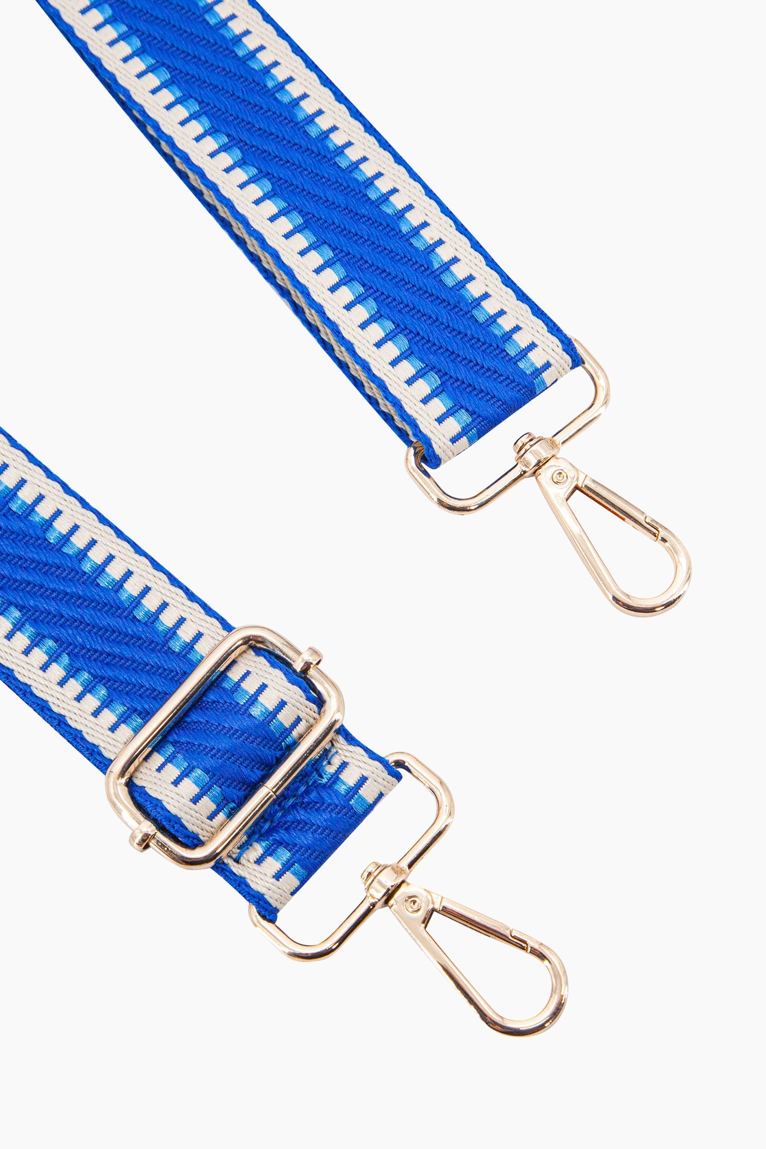 Blue Stripe Trim Woven Bag Strap, Image 2 of 4