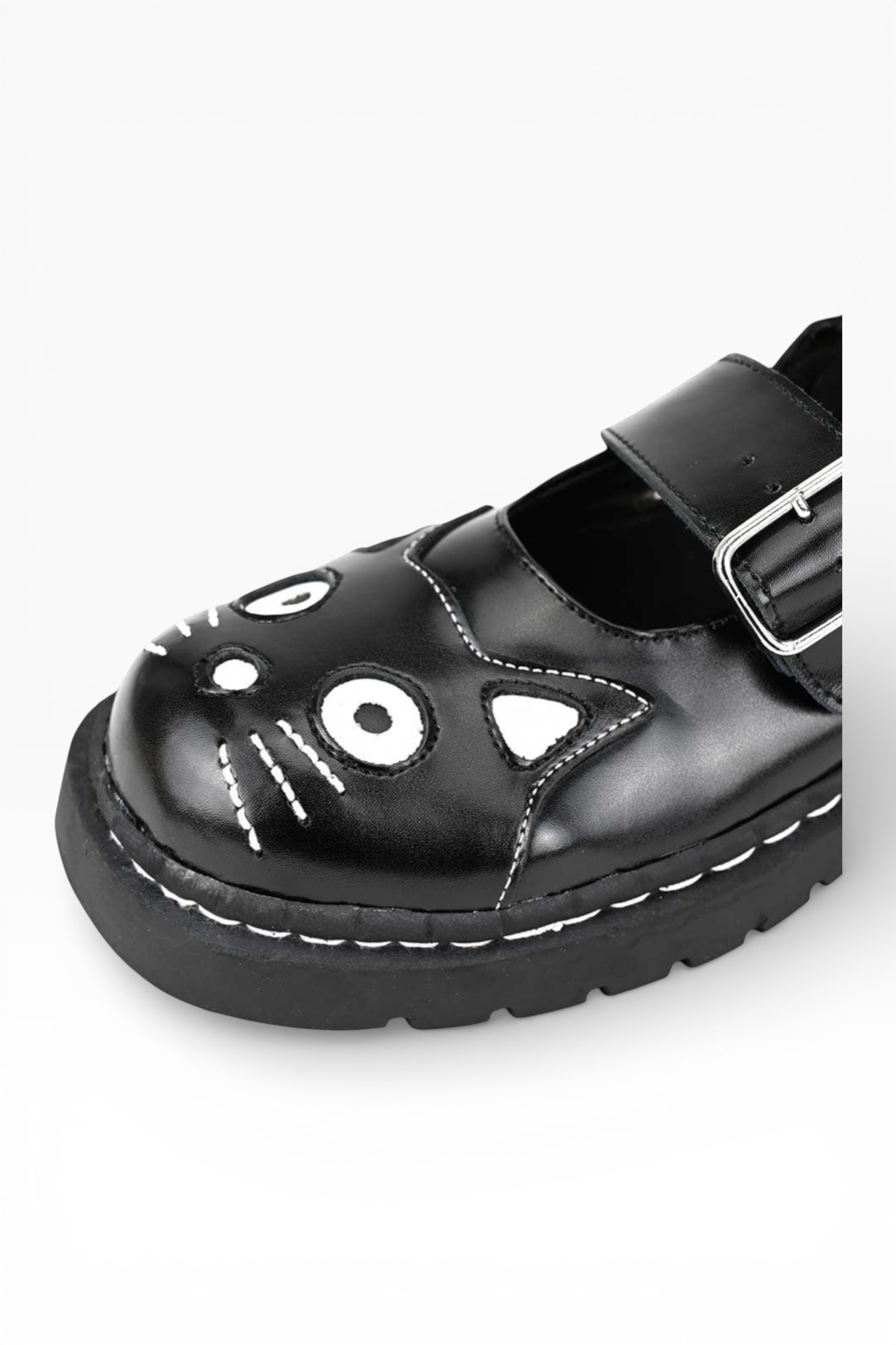 Black TUK Footwear Black Mary Jane Leather Goth Shoes - T2025, Image 6 of 8
