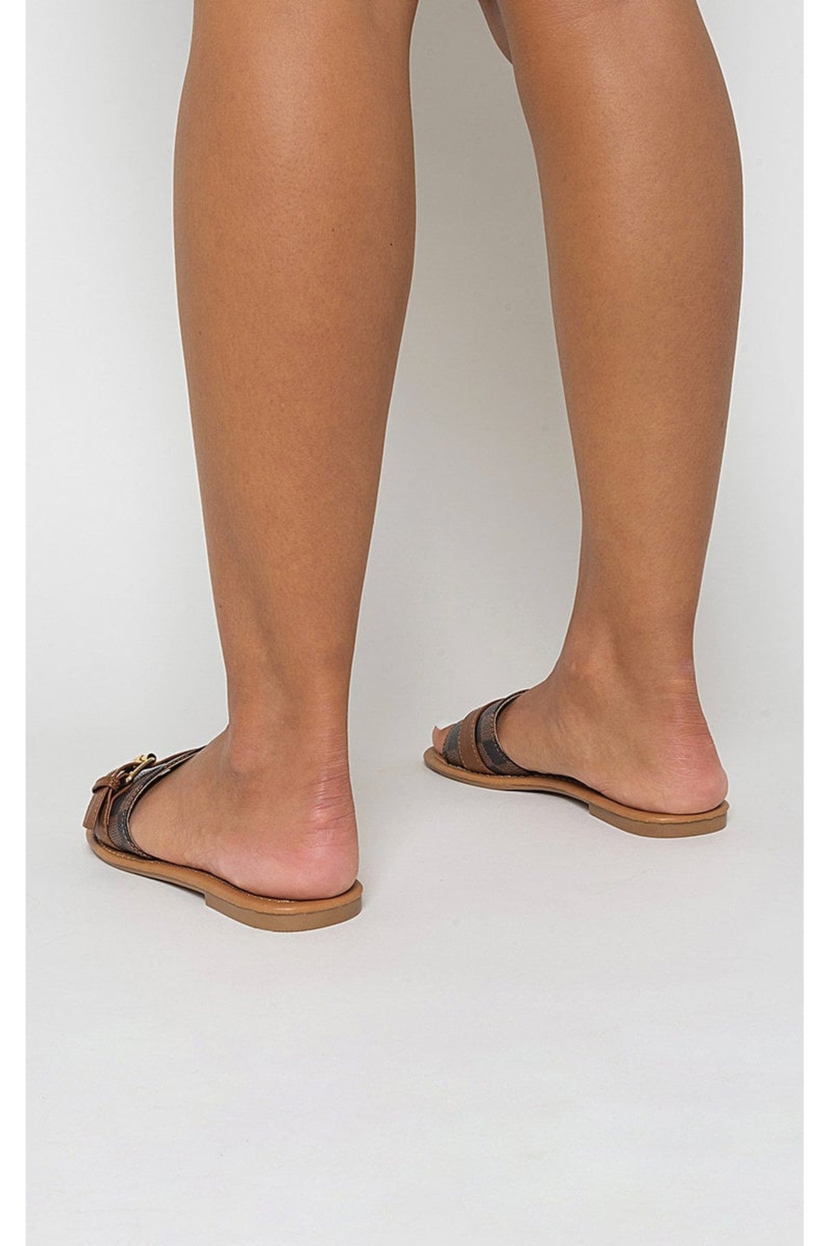 Brown 3694 Brown Ariah Open Toe Flat Sandals, Image 4 of 8