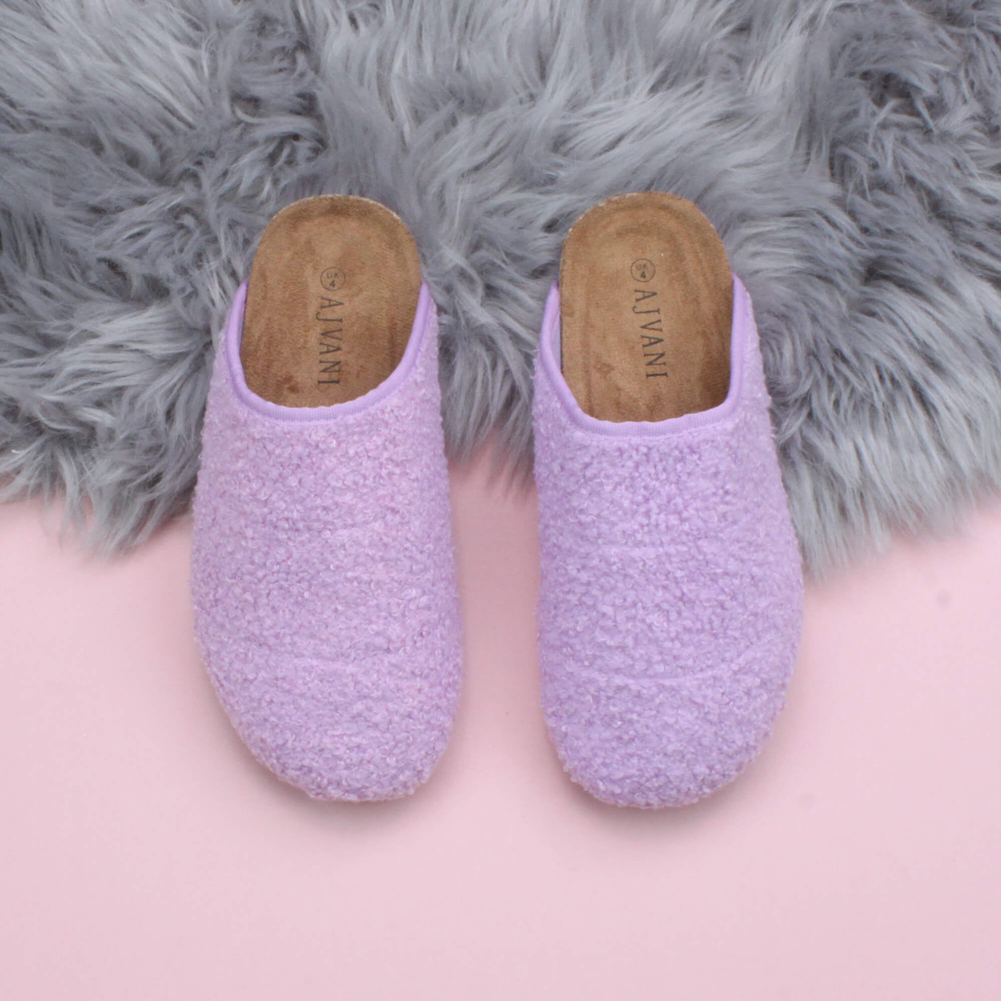 Lilac AJVANI Lilac Footbed Mules Slippers, Image 4 of 6