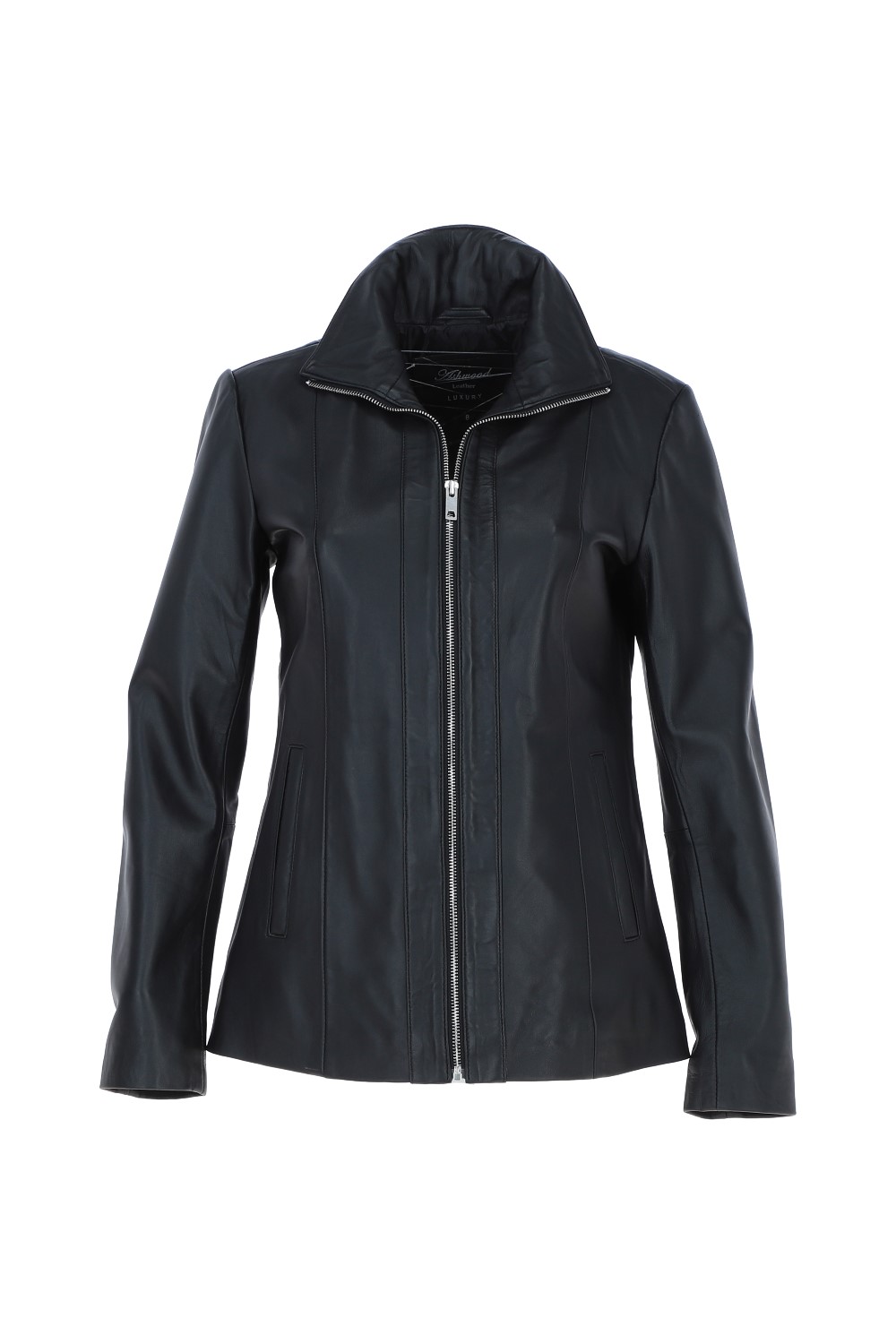 Black Ashwood Leather Black Casual Leather Jacket with Classic Collar, Image 2 of 5