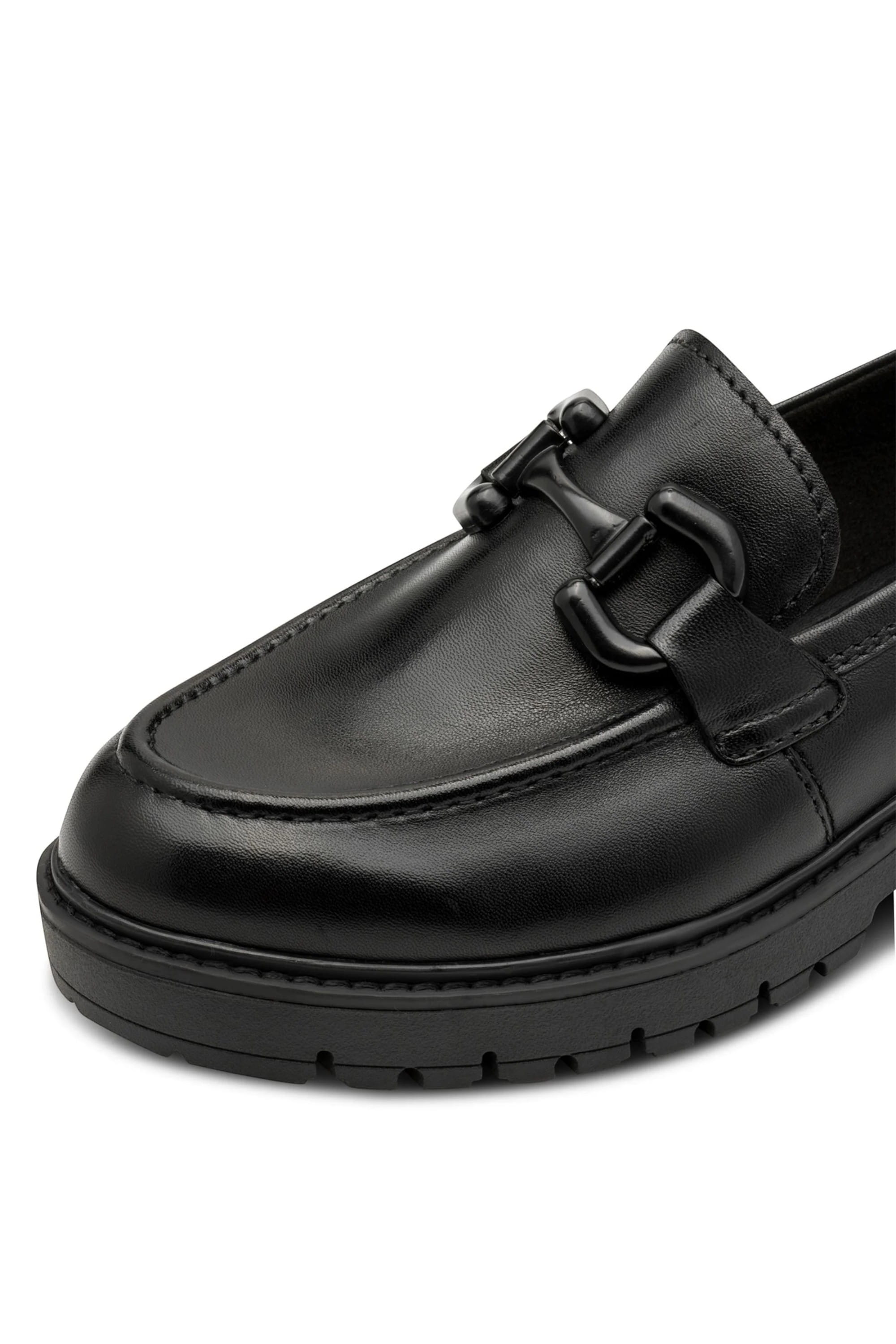 Black Tamaris Black Tamaris Black Leather Platform Loafers, Image 7 of 7