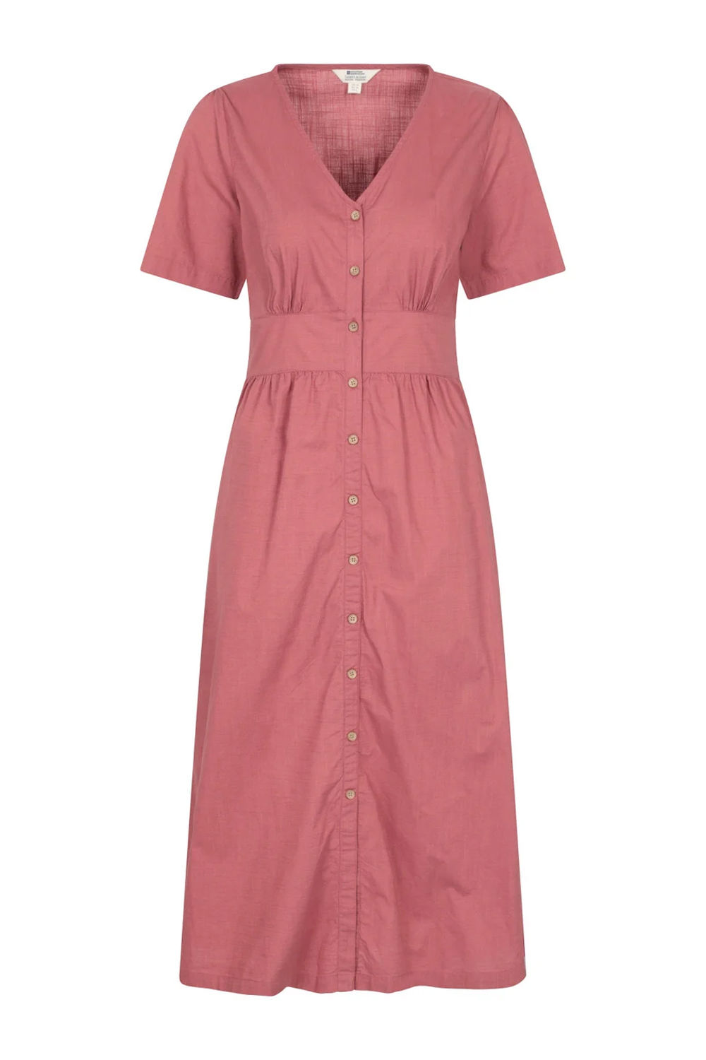 Pink Riviera Button Through Midi Dress, Image 1 of 4