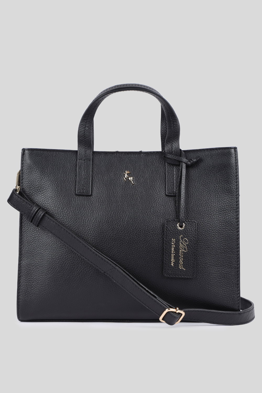Black Ashwood Leather Black 'Sogno di Pelle' Real Leather Tote Bag, Image 1 of 4