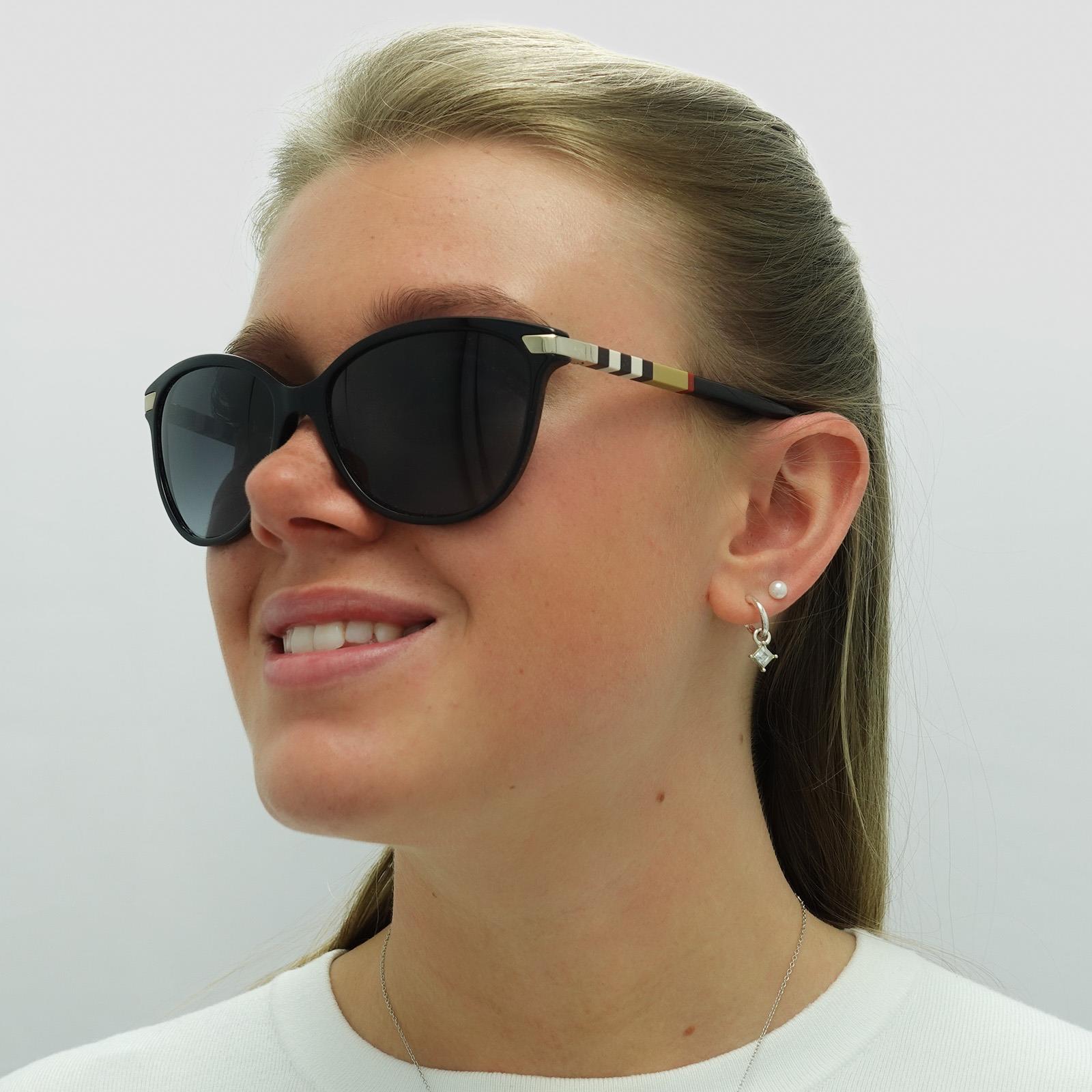 Black Cat Eye Black With Gold Detailing Grey Gradient BE4216 Sunglasses, Image 4 of 7