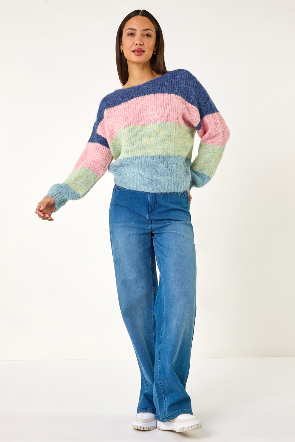 Multi  Dusk Stripe Knit Jumper, Image 4 of 5