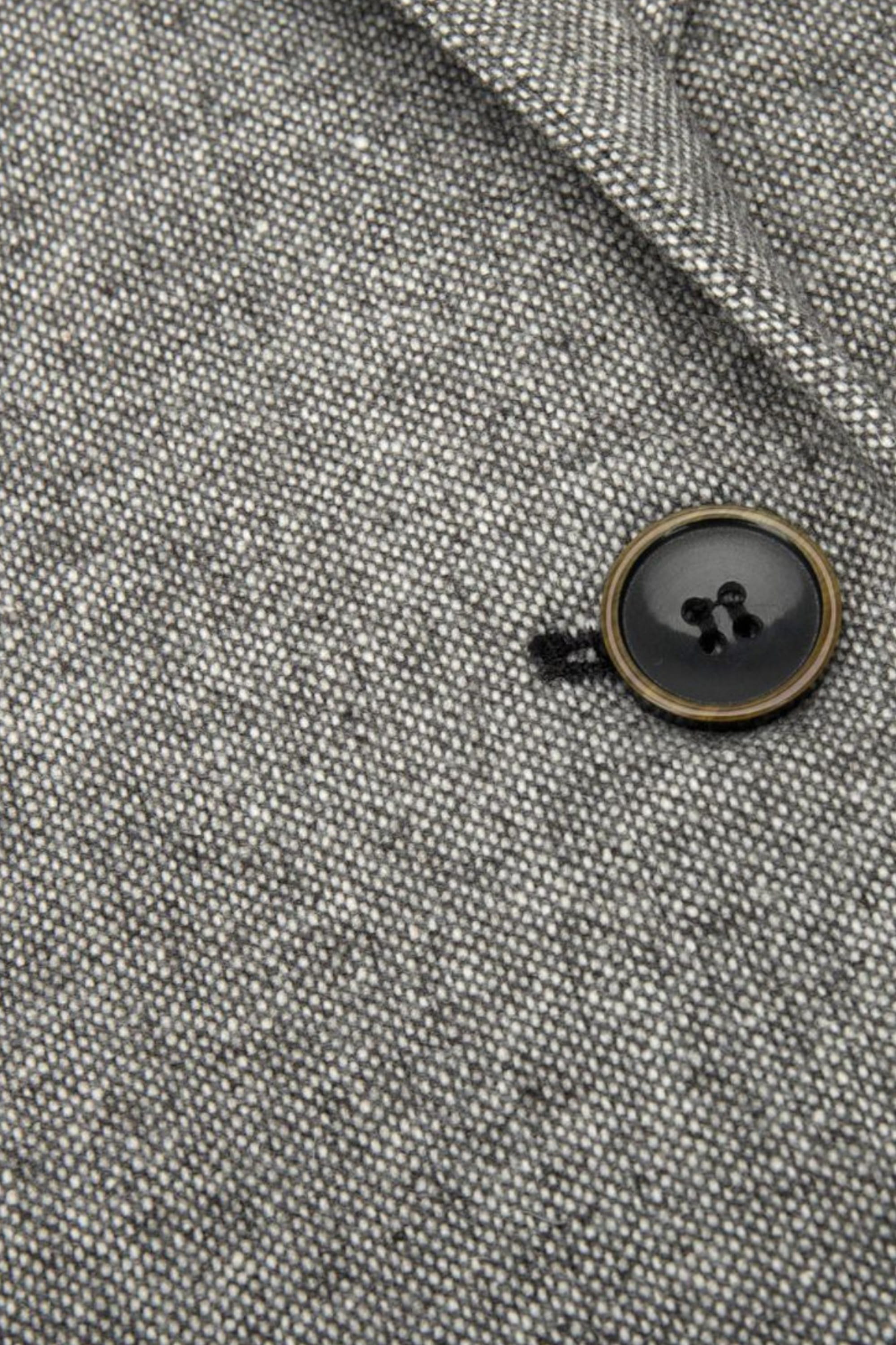 Light Grey Infinity Leather Light Grey Tweed 1920s Herringbone Light Grey Blazer, Image 6 of 6