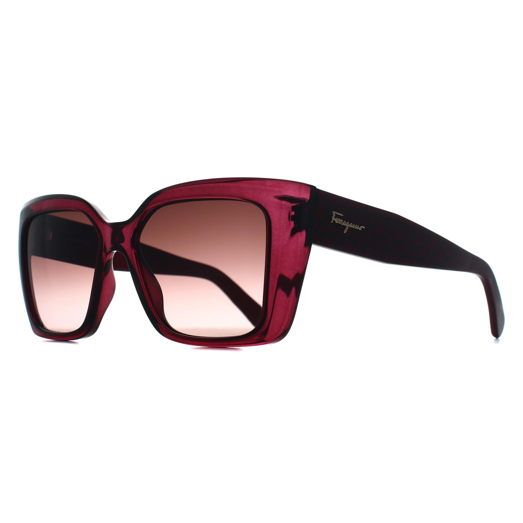 Pink Salvatore Ferragamo Pink Square Transparent Cyclamen Brown Gradient SF1042S, Image 2 of 3