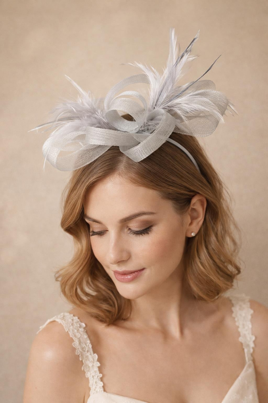 Green Bow Feather Fascinator