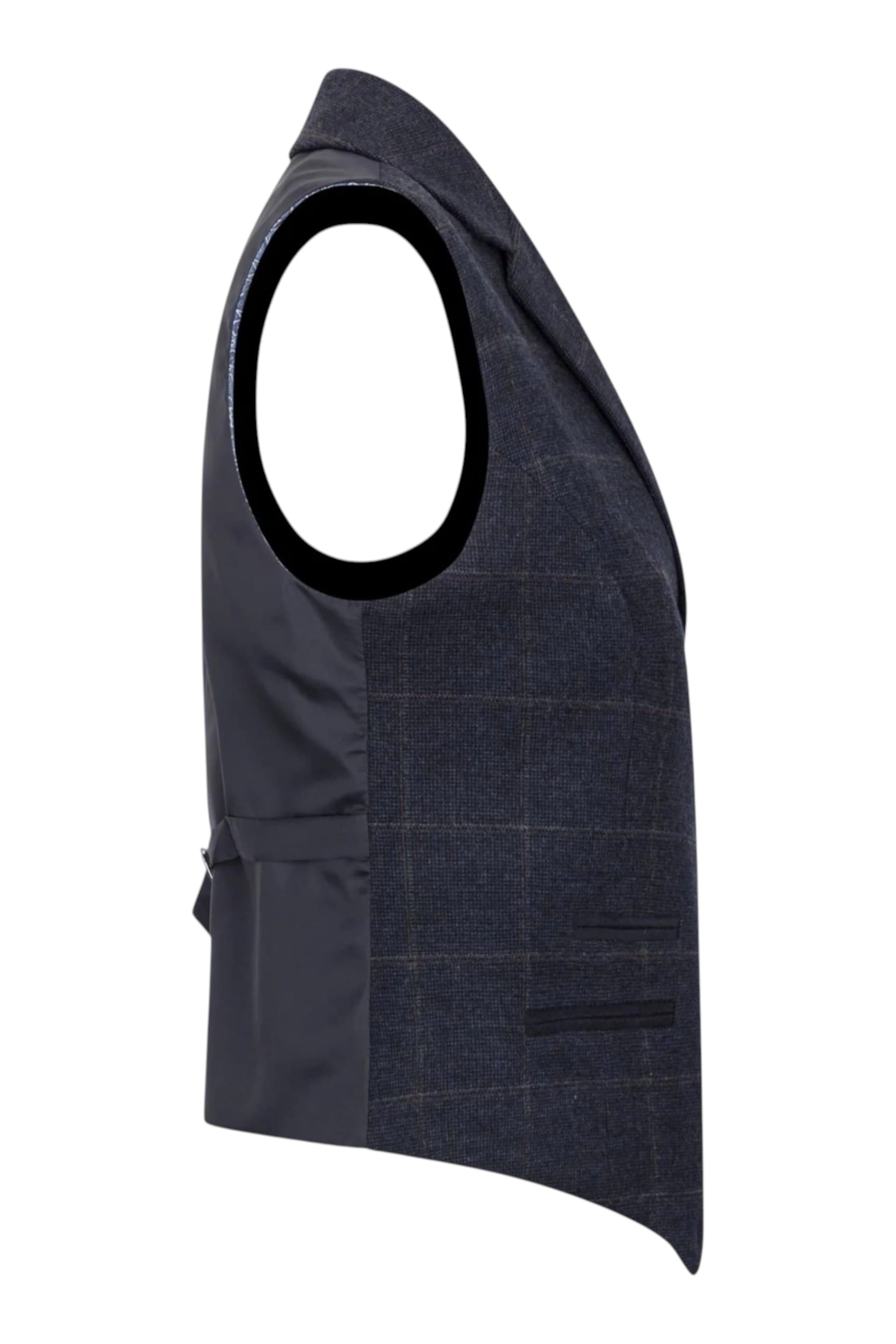 Navy Infinity Leather Navy Women's Navy Tweed Waistcoat, Image 3 of 4