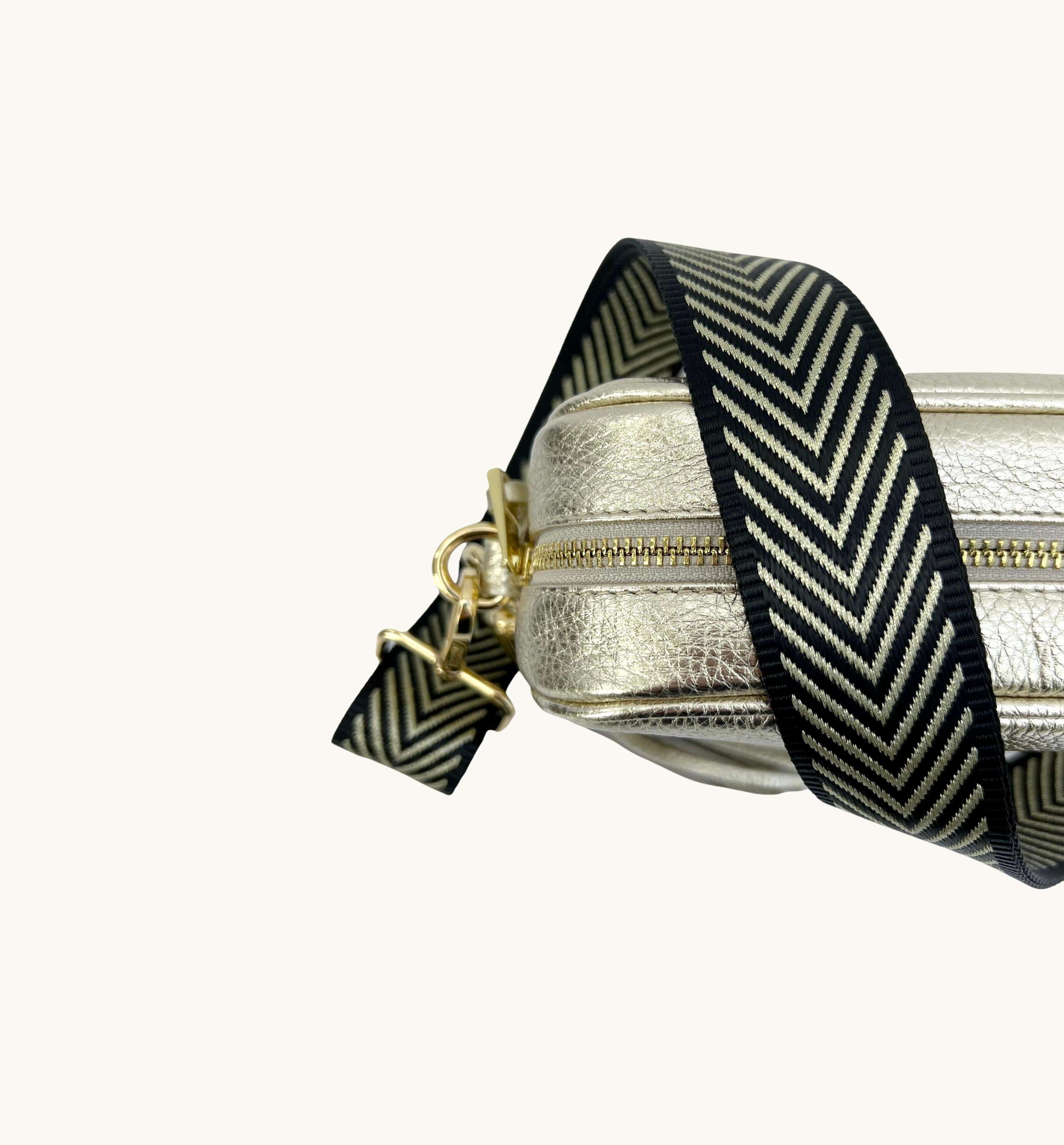 Multi Apatchy London Black And Gold Chevron Strap, Image 2 of 4