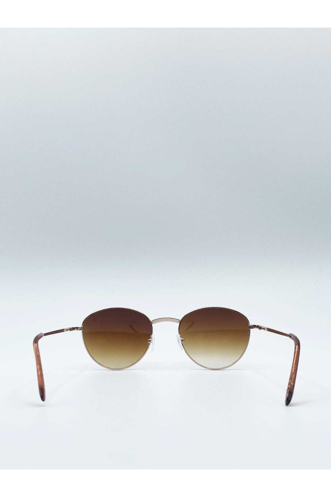 Gold Classic Round Metal Frame Sunglasses, Image 4 of 4