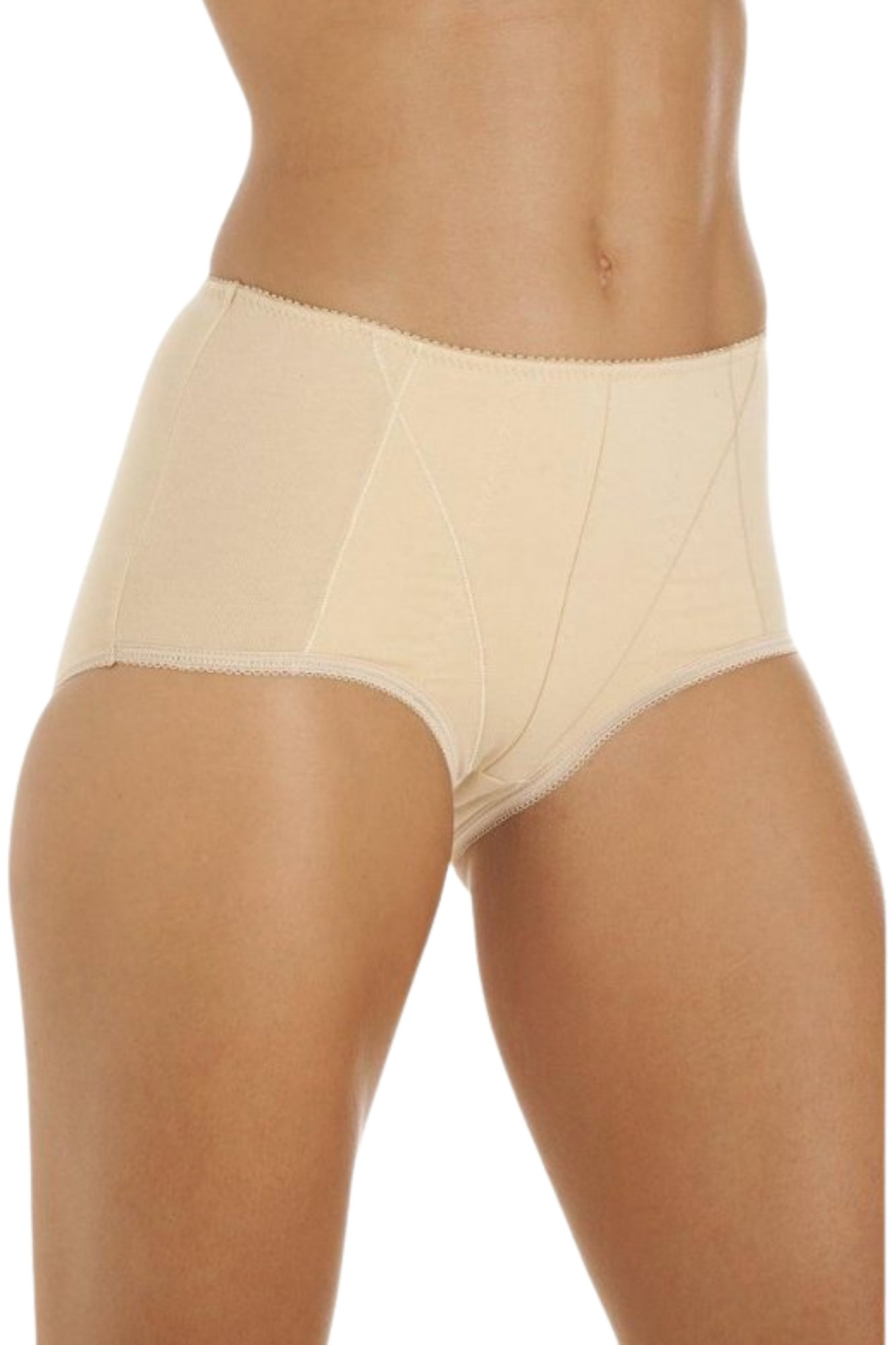 Beige Camille Lingerie Beige 3 Pack Cotton Control Briefs, Image 1 of 3