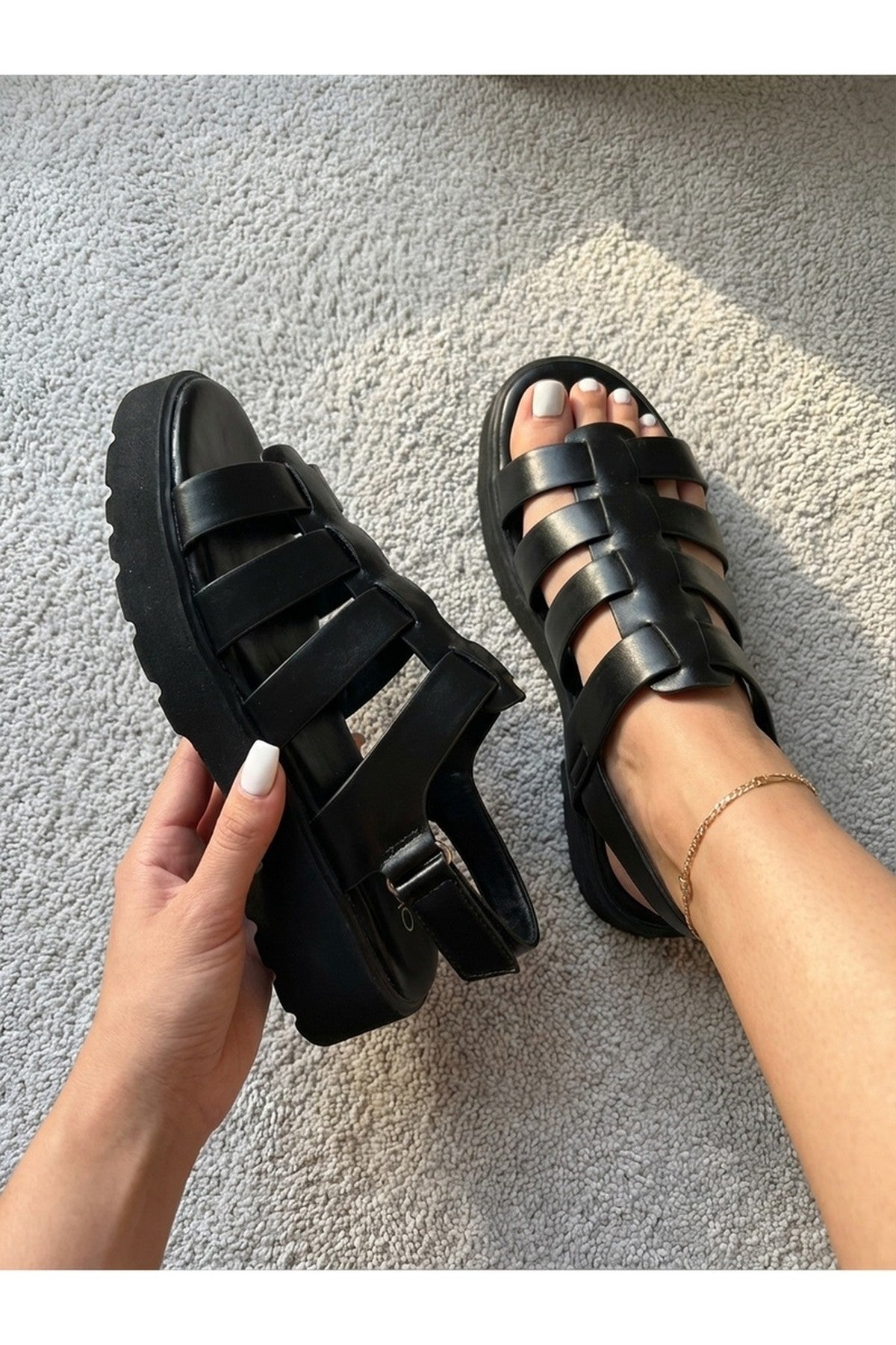 Black Rosa Cage Platform Sandals, Image 2 of 6