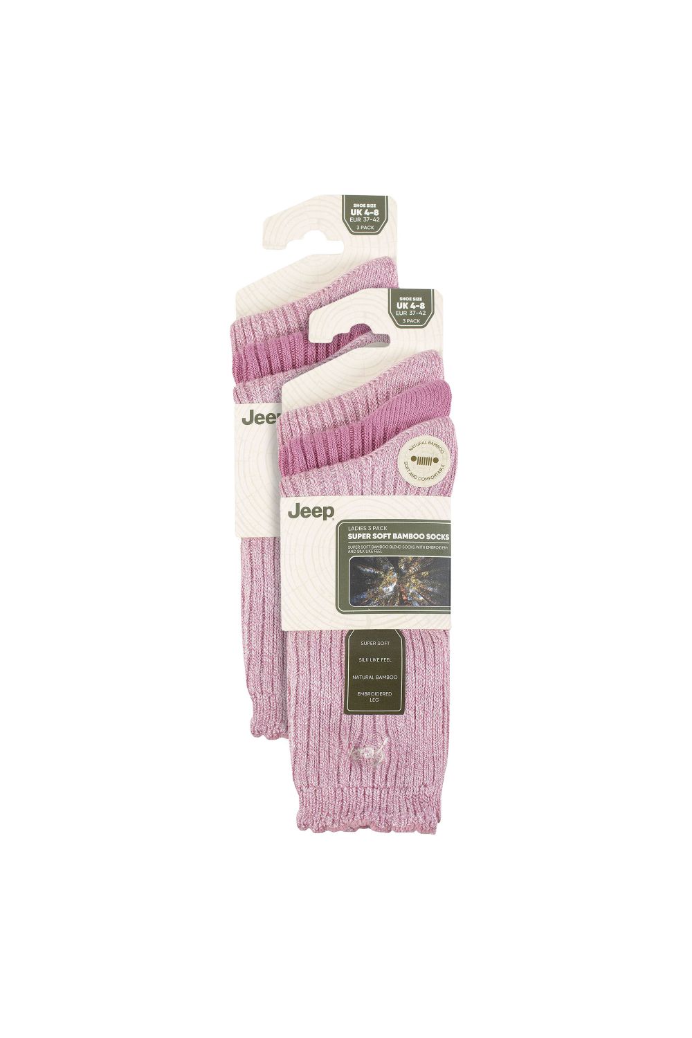 Pink 6 Pack Bamboo Boot Cute Scalloped Top Socks, Image 2 of 3