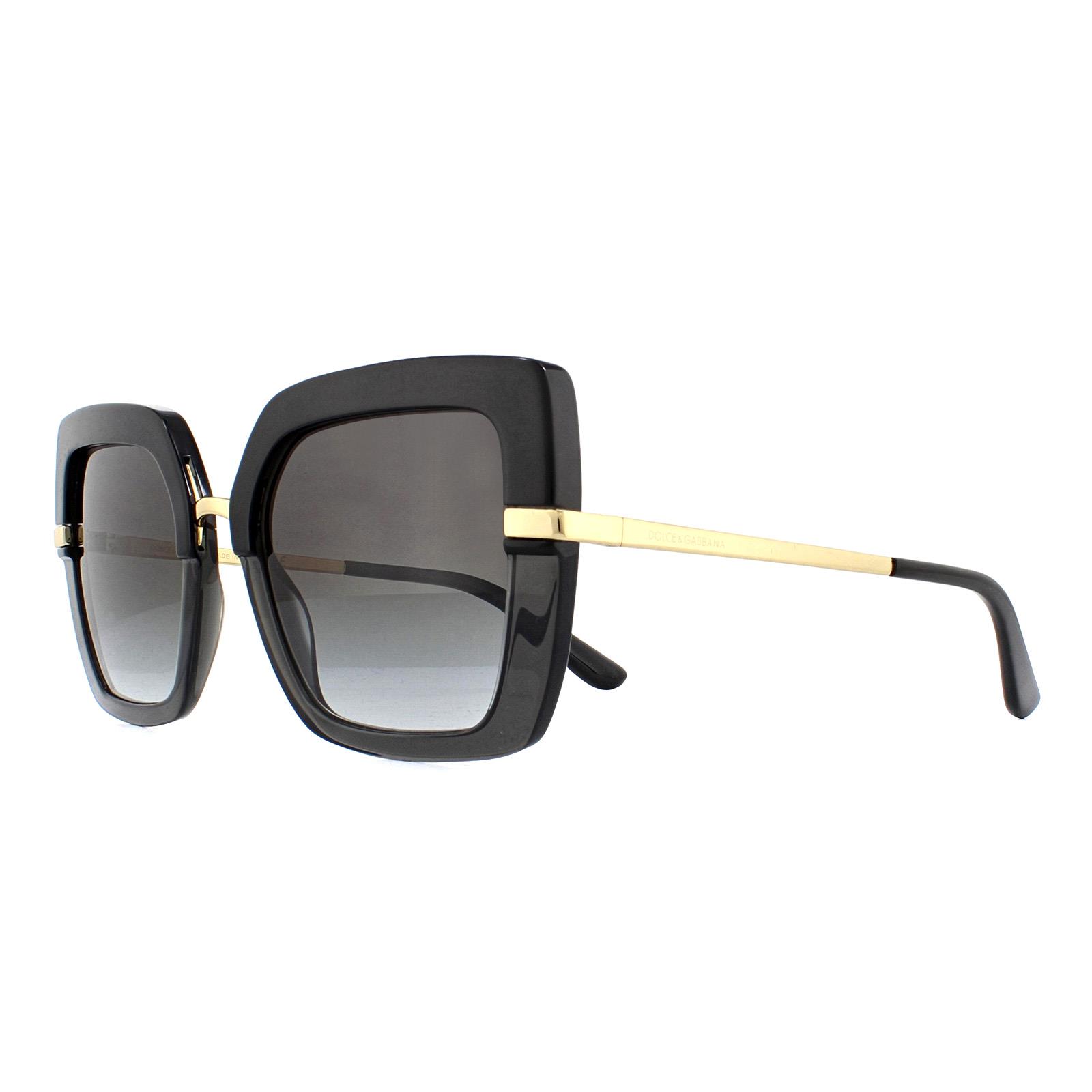 Black Square Top Black on Transparent Black Grey Gradient Sunglasses, Image 2 of 6