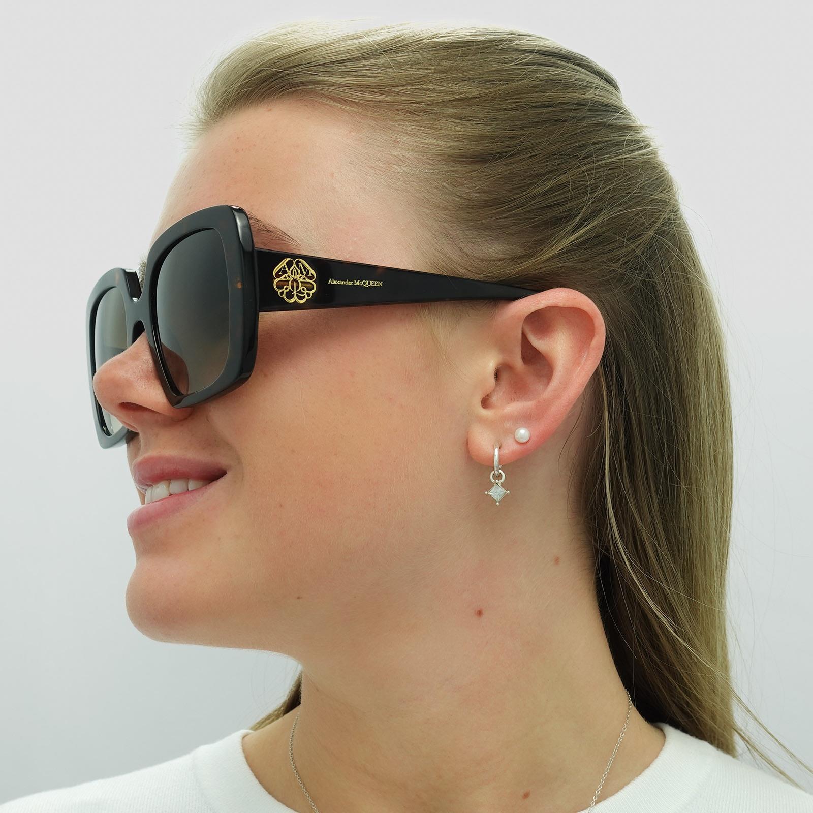 Brown Alexander McQueen Brown Square Tortoise Brown Gradient AM0378S, Image 3 of 4