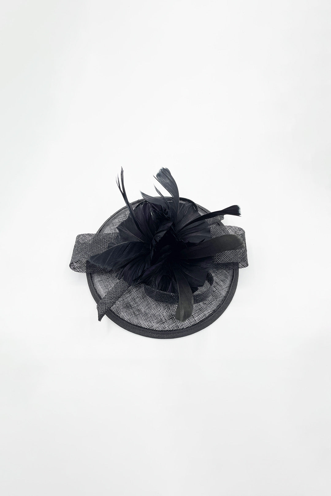 Black Feather & Bow Disc Fascinator, Image 2 of 2