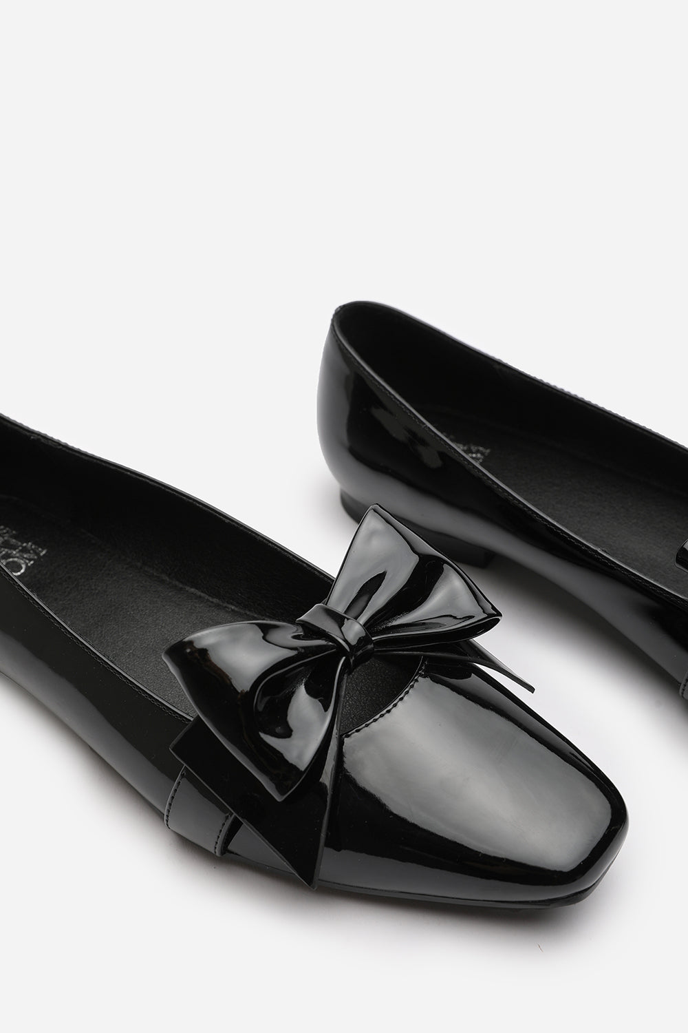 Black 'Kaitlyn' Square Toe Ballet Flats, Image 4 of 4