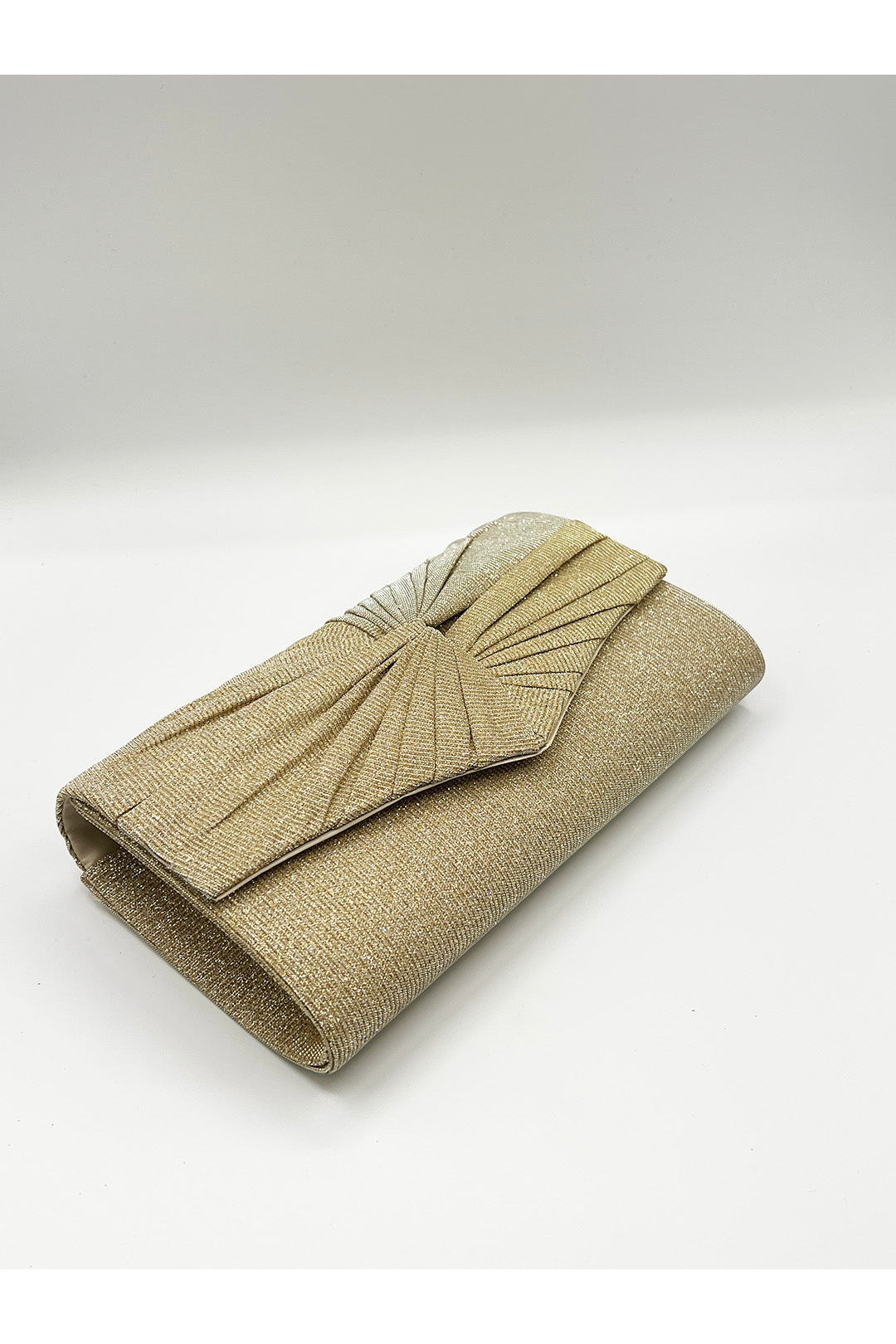 Gold Ruched Clutch Bag, Image 5 of 5